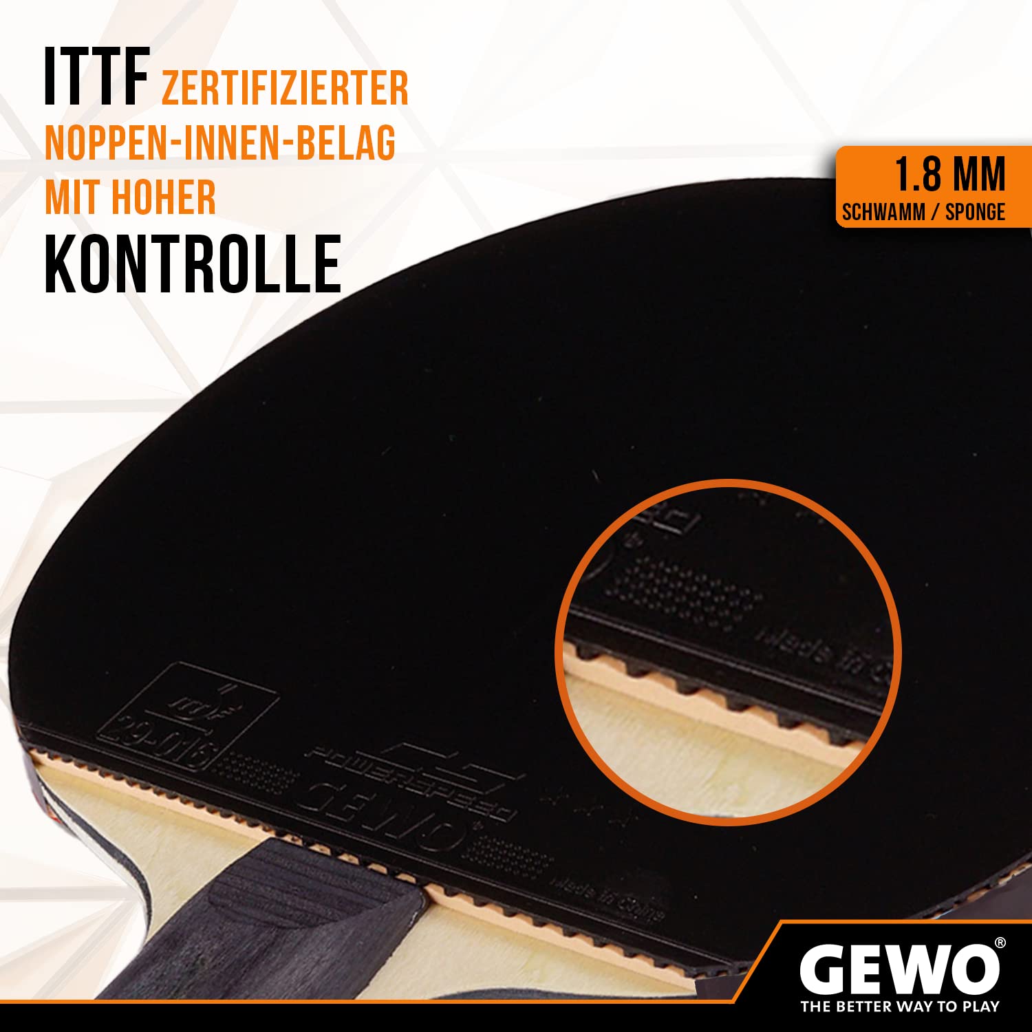 GEWO CS Energy Power Tischtennisschläger konkav 1,8 mm