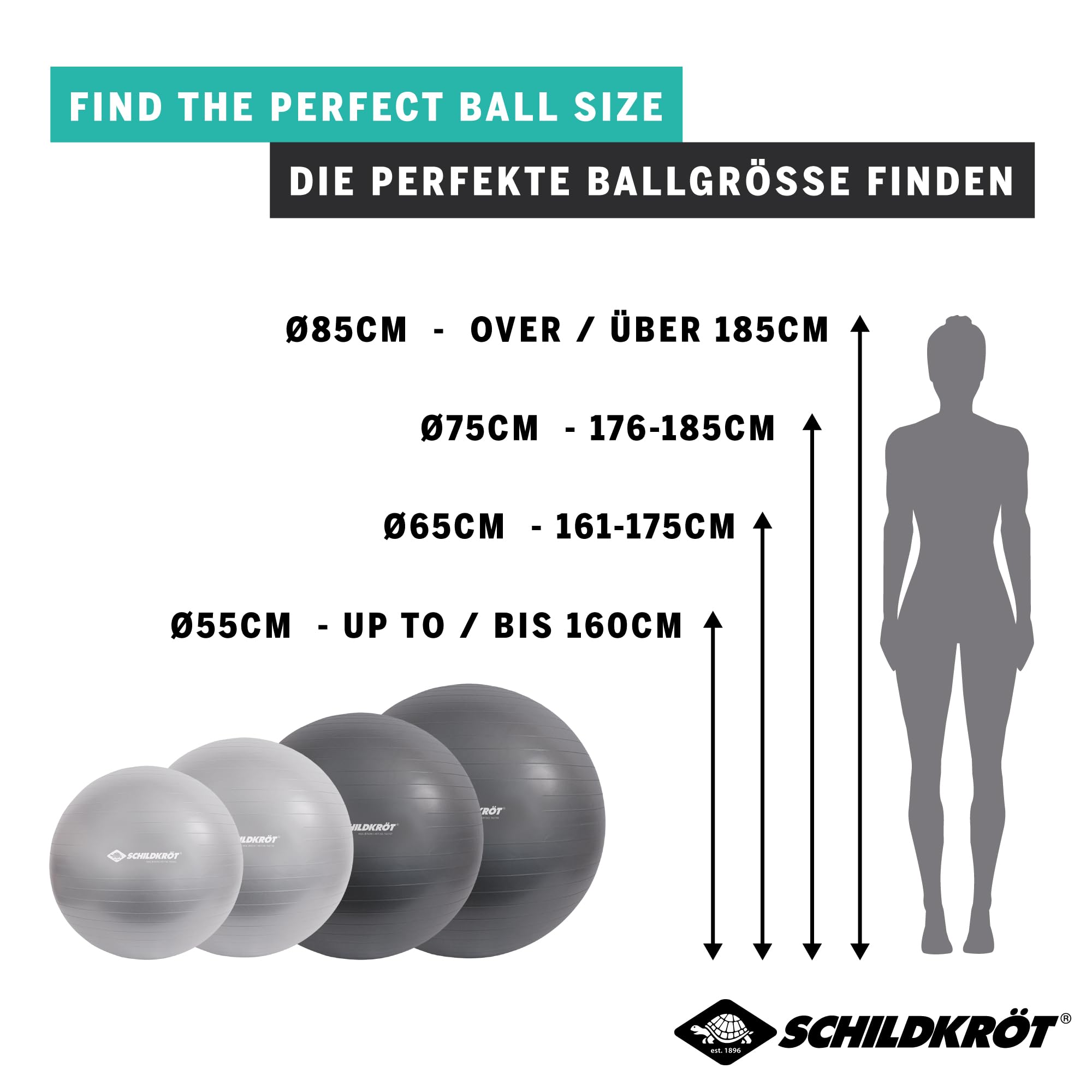 Schildkröt Outdoor Gymnastikball 55cm mit Pumpe bis 120kg