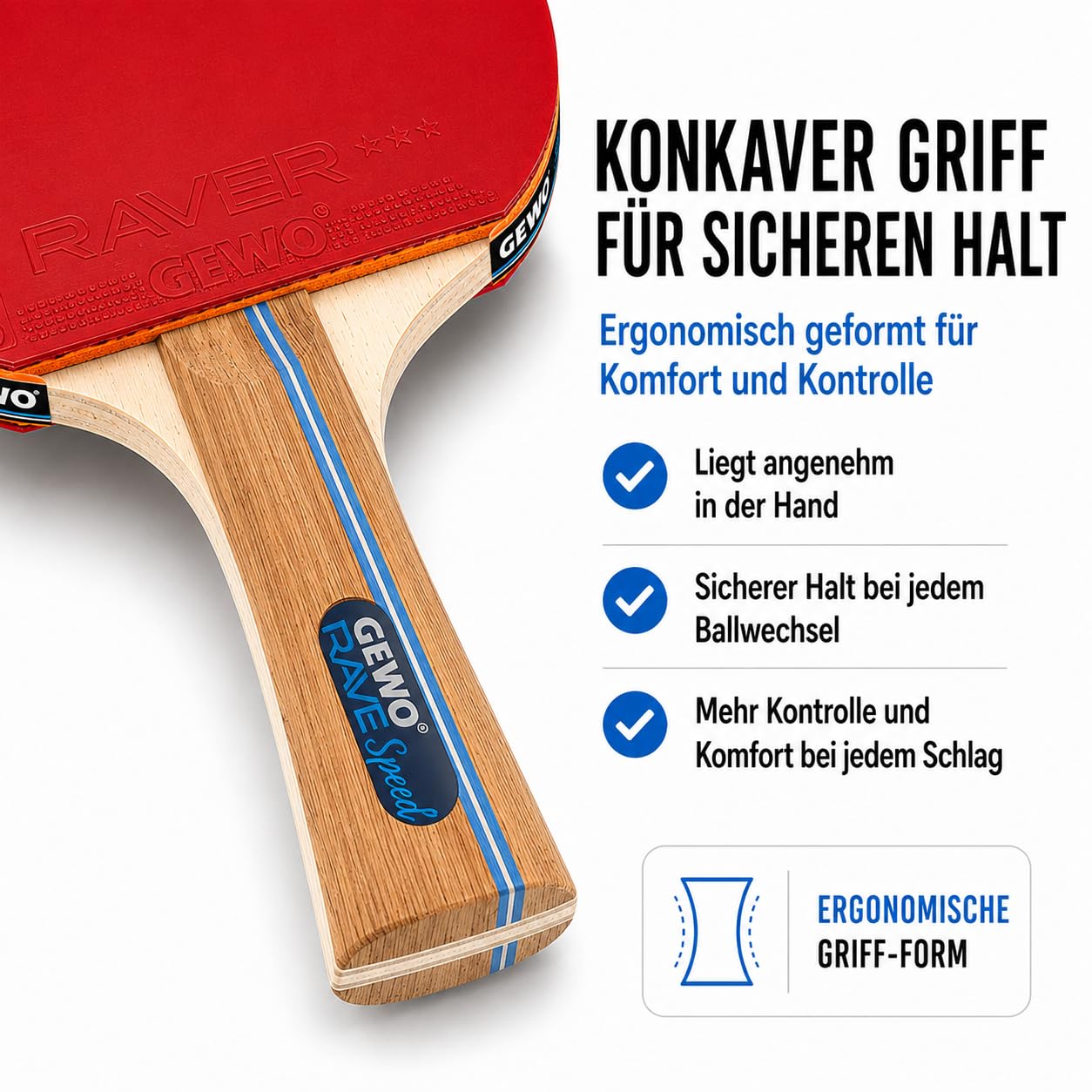 Gewo Player Rave Speed Tischtennisschläger Set 2+3