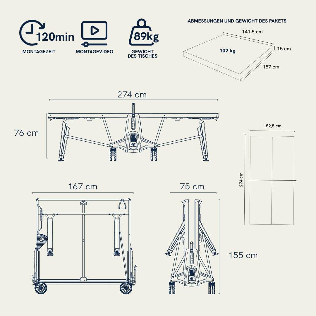 Cornilleau 700X Tischtennisplatte Outdoor 8mm wetterfest