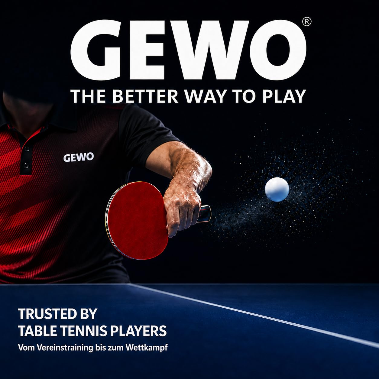 GEWO Champ Thunderball Tischtennisschläger 1,8mm Kontrolle