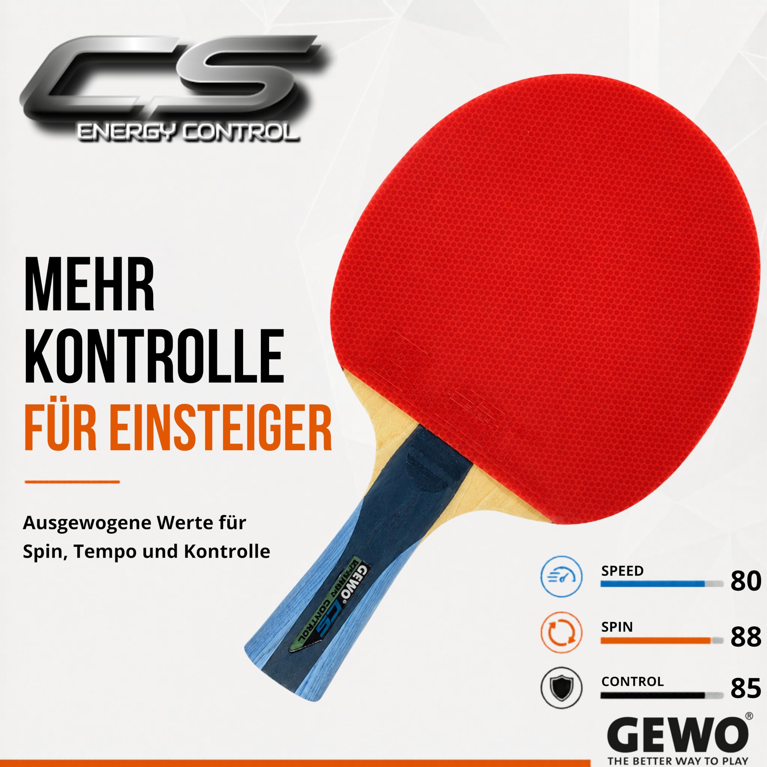 GEWO CS Energy Control Tischtennisschläger konkav 1,8mm