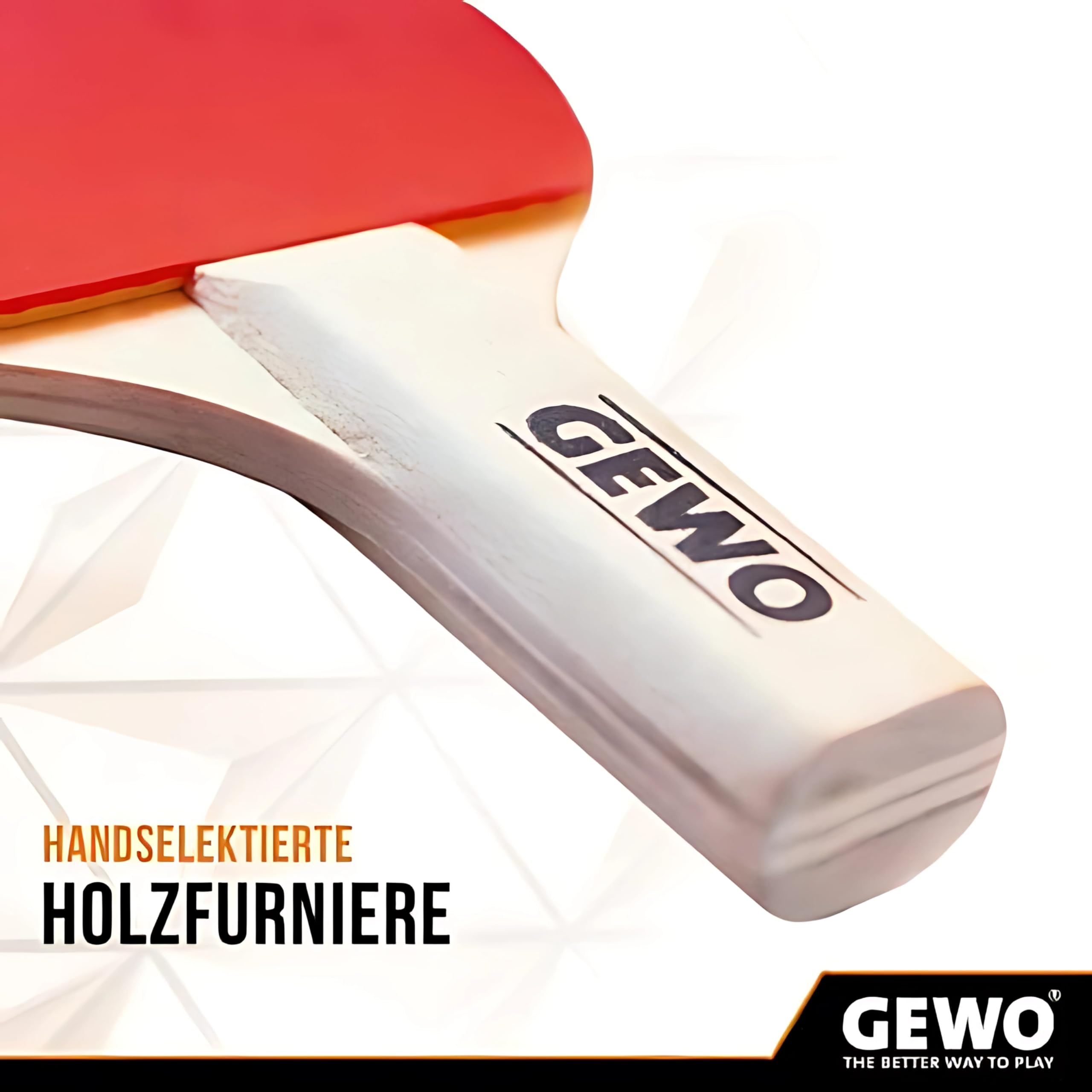 GEWO Player Mini Tischtennisschläger 15,5cm rot-schwarz