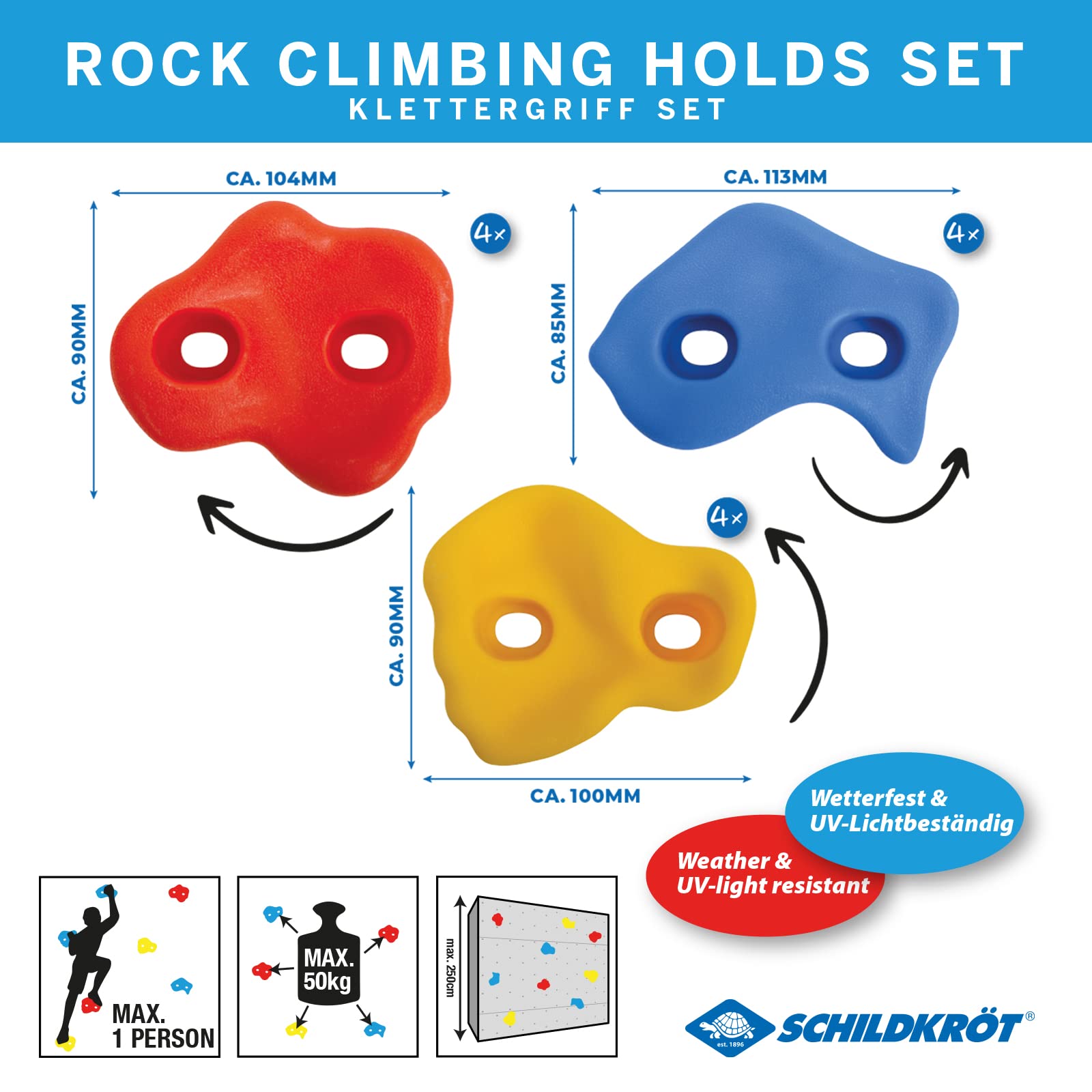Schildkröt Outdoor Klettergriffe 12er Indoor Outdoor