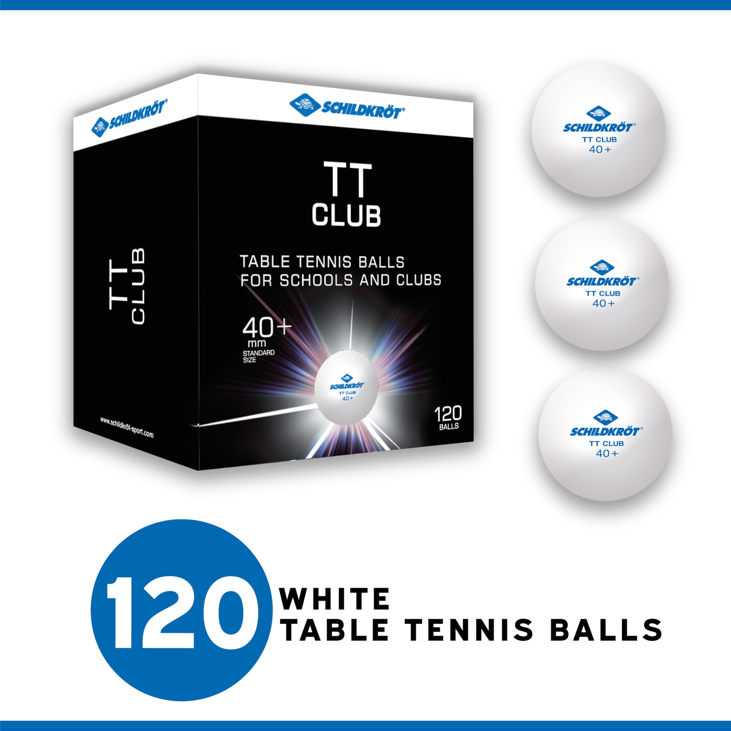 Schildkröt Outdoor TT-Club Tischtennisball weiß 120 Stück