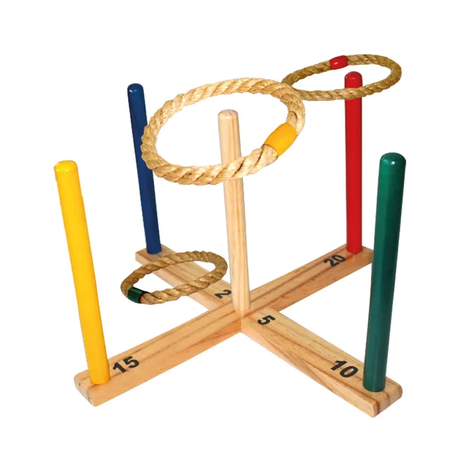 Schildkröt Outdoor Ring Toss Ringwurfspiel Holz 5 Ringe