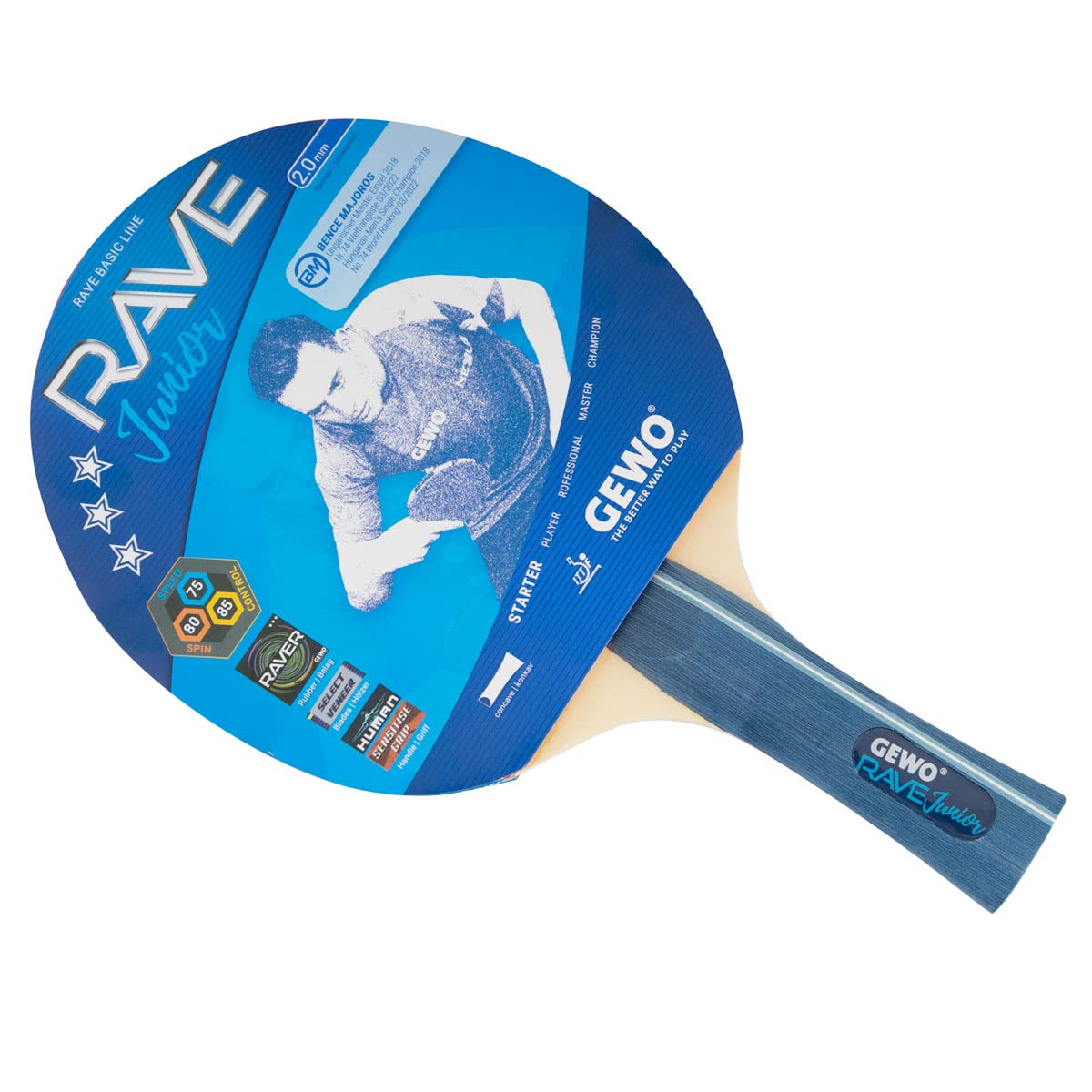 GEWO Rave Speed Tischtennisschläger konkav 2,0 mm