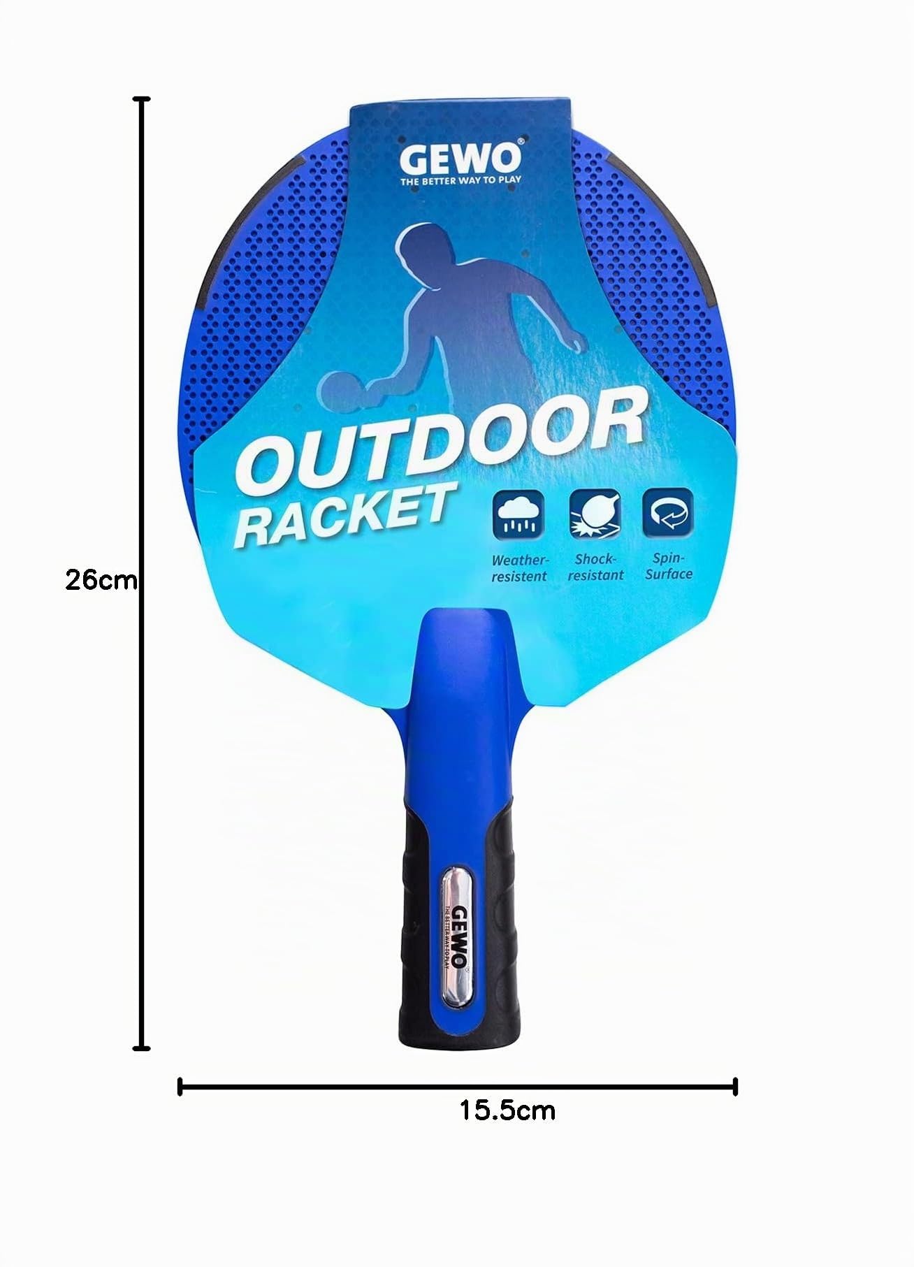 GEWO AWR Outdoor Tischtennisschläger blau wetterfest konkav