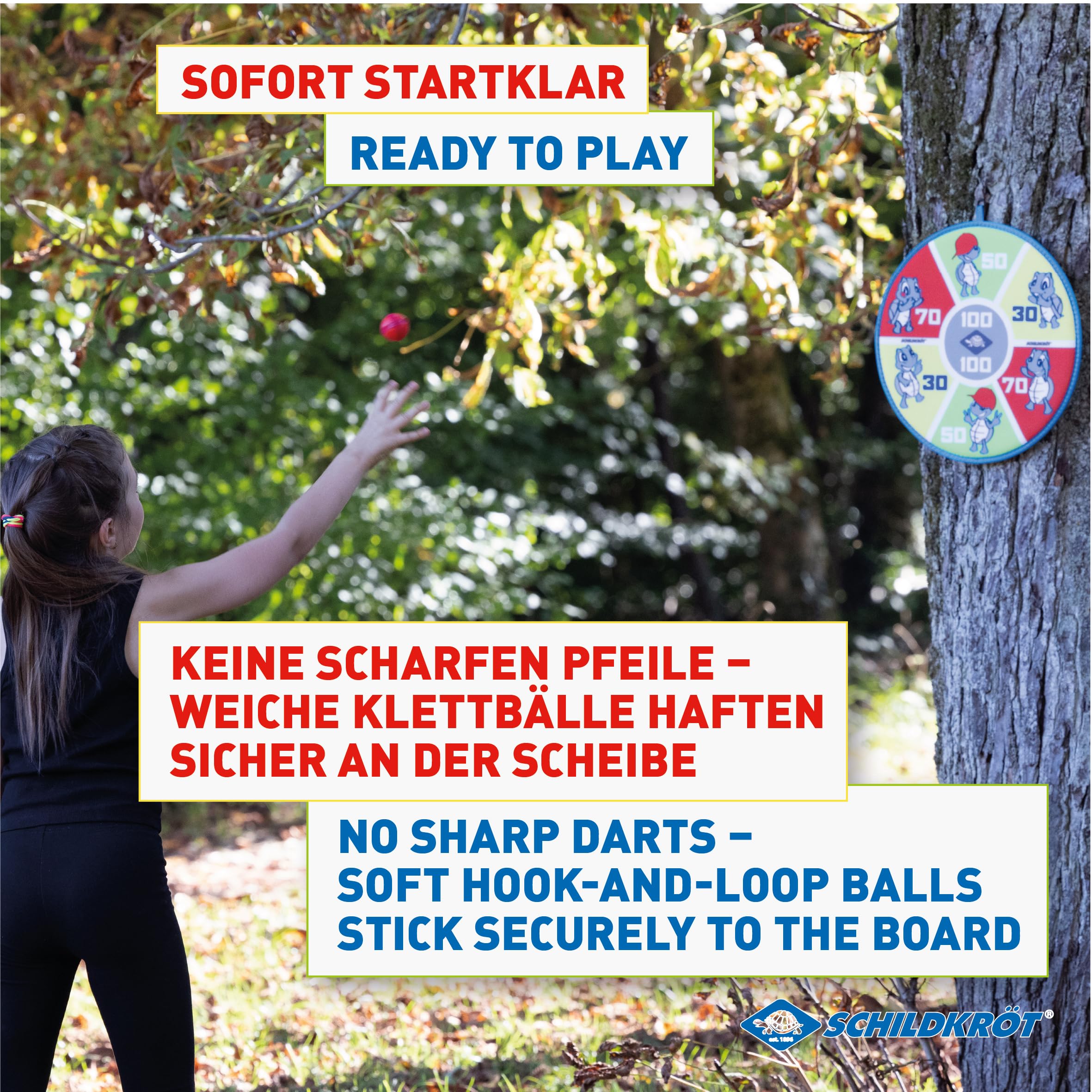 Schildkröt Outdoor Soft Dart Set Klett Dartscheibe 38 cm