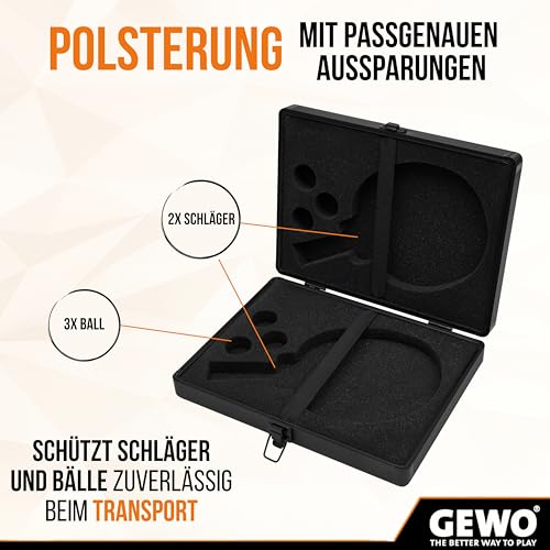 GEWO Master Alu-Safe Schlägerkoffer Alu für 2 Schläger 3 Bälle