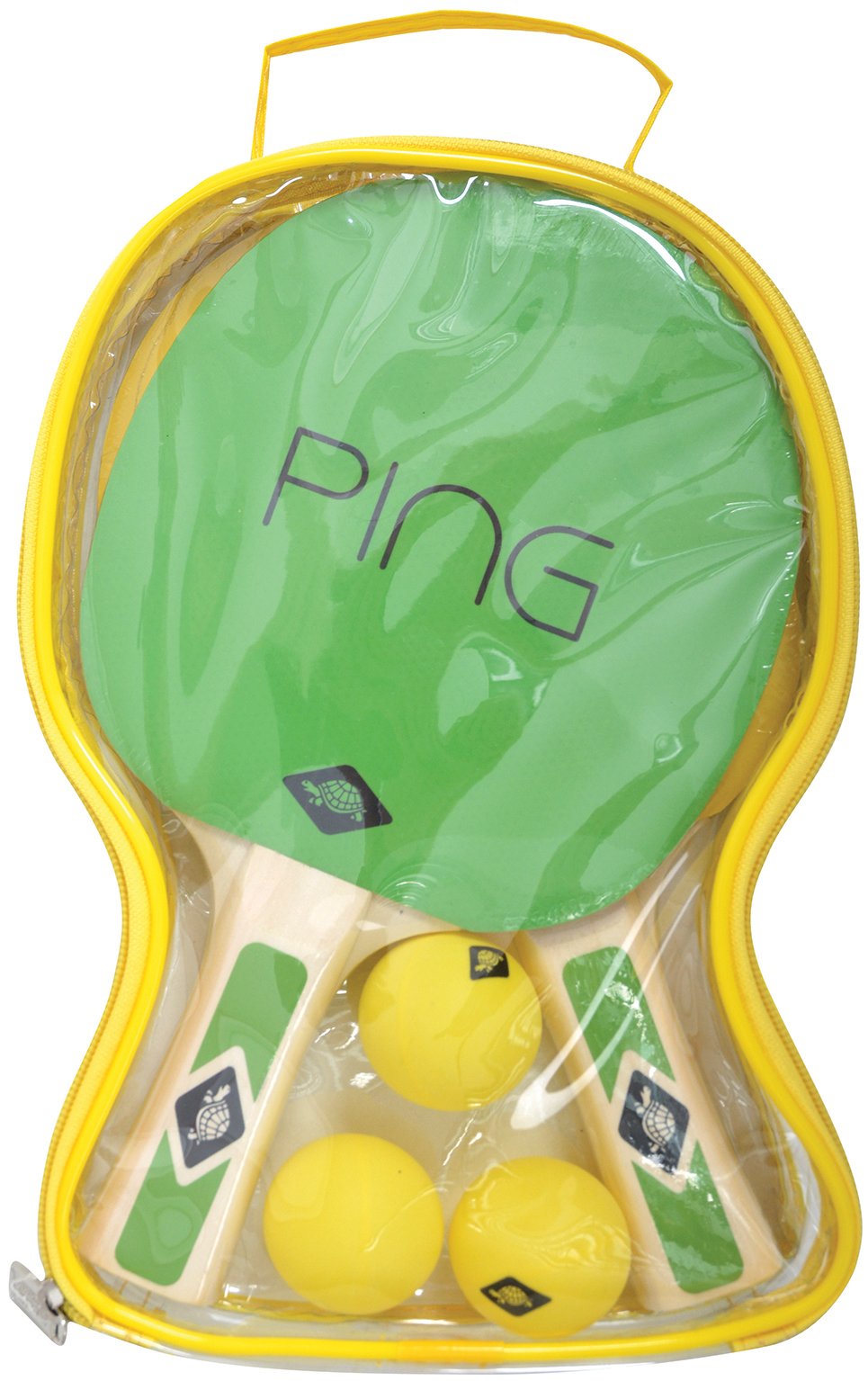 Schildkröt Ping Pong Tischtennisset 2 Schläger 3 Bälle Grün-Gelb