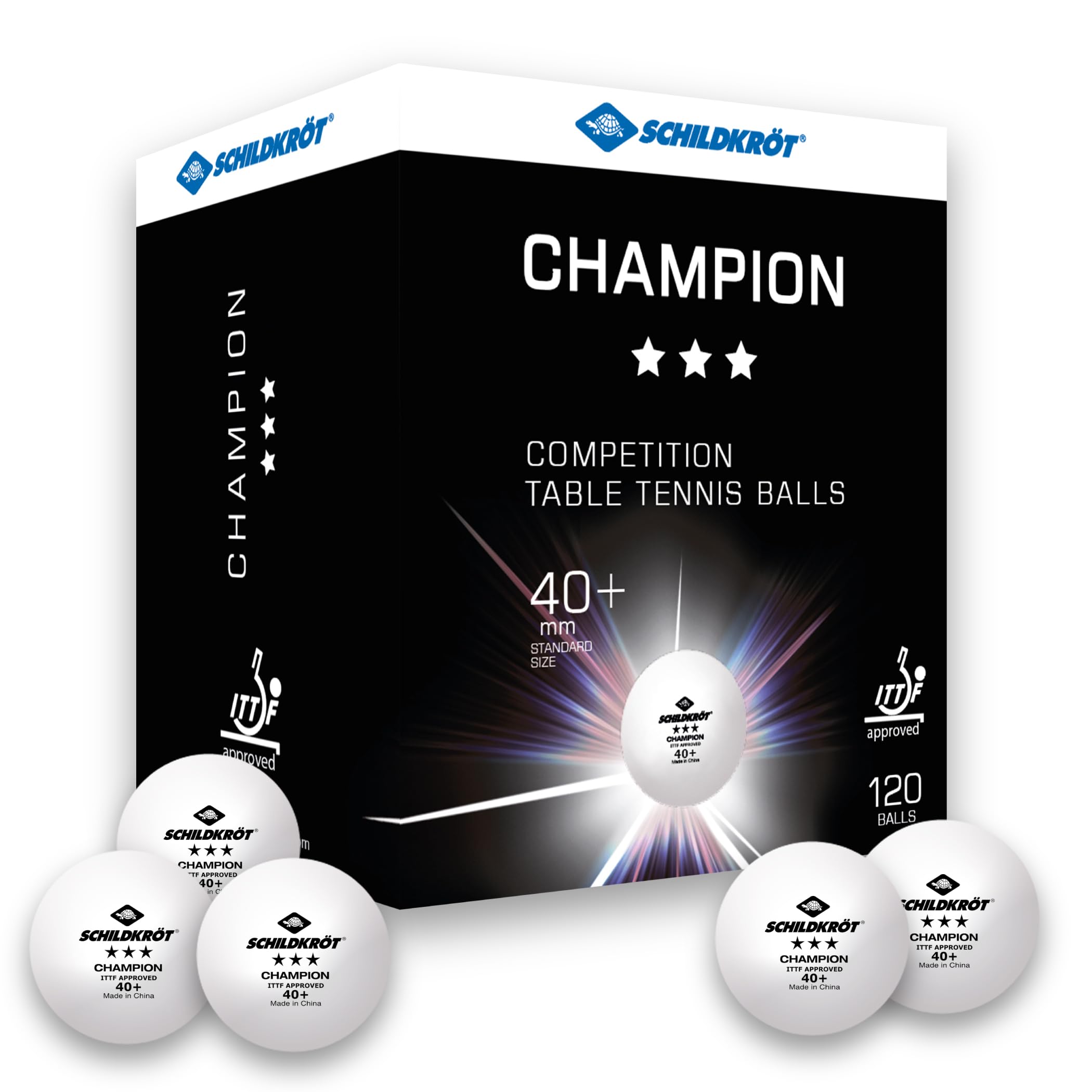 Schildkröt Champion 3-Stern Tischtennisbälle 120 weiß