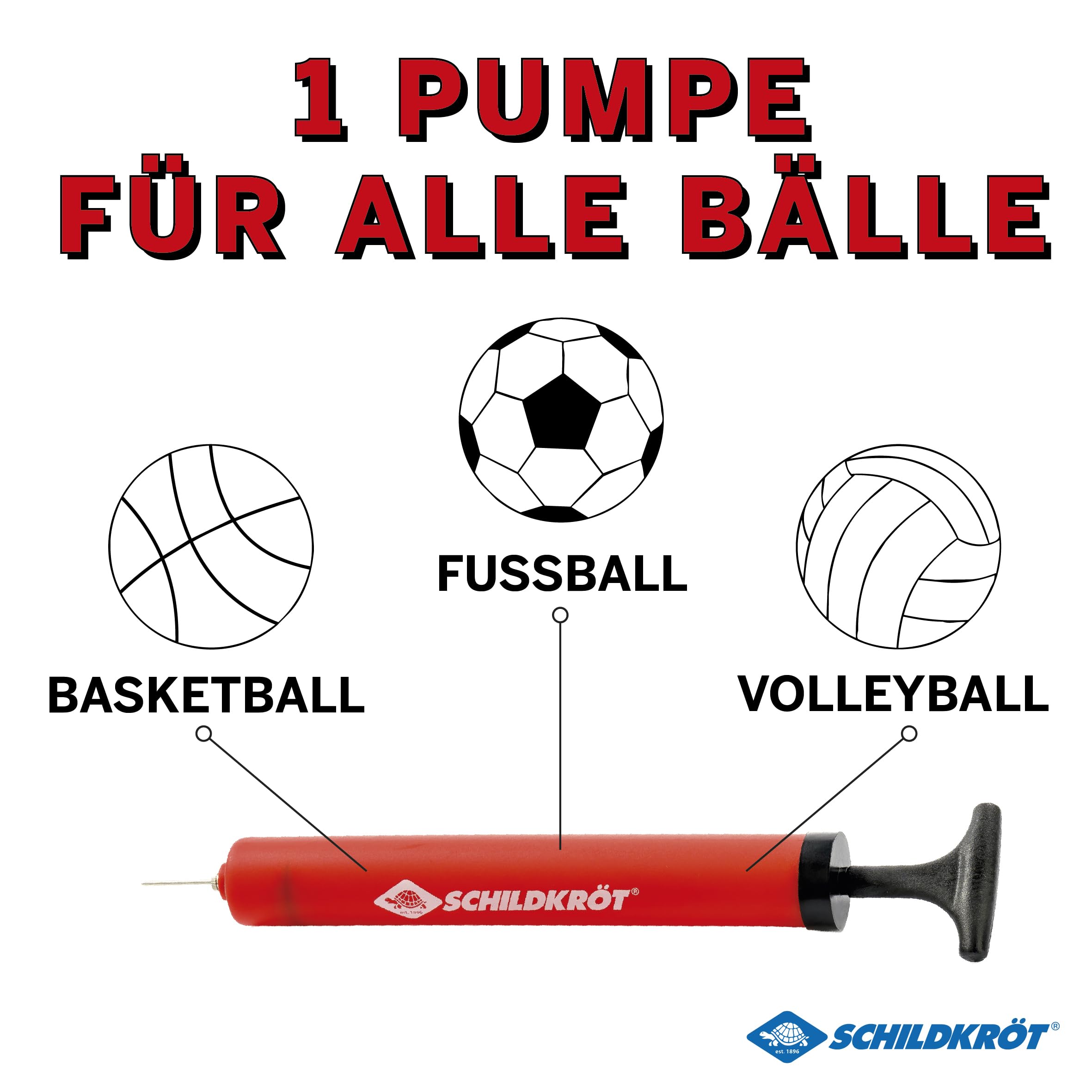 Schildkröt Outdoor Ballpumpe 970989 mit Schlauch und Nadeln