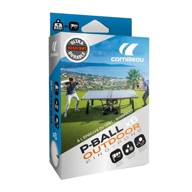 Cornilleau Bälle P-Ball Outdoor Tischtennisbälle 6 Stück