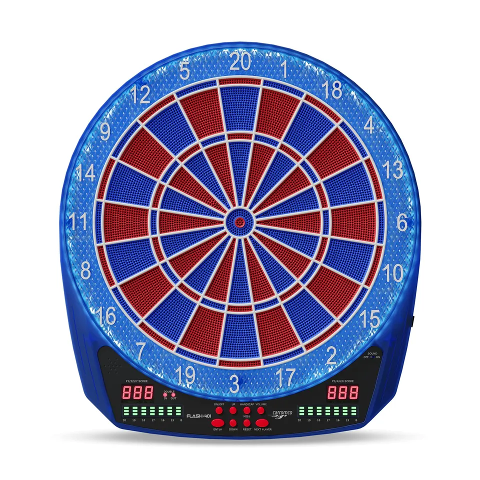 Carromco Flash-401 E-Dartboard LED 35 Spiele 1-8 Spieler