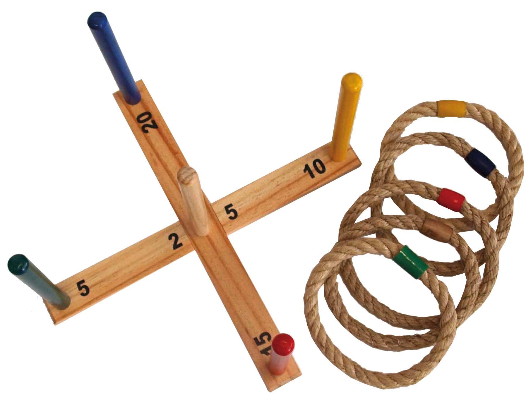 Schildkröt Outdoor Ring Toss Ringwurfspiel Holz 5 Ringe