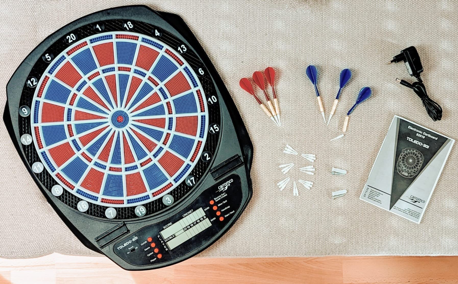 Carromco Toledo-301 E-Dartscheibe LCD für 8 Spieler