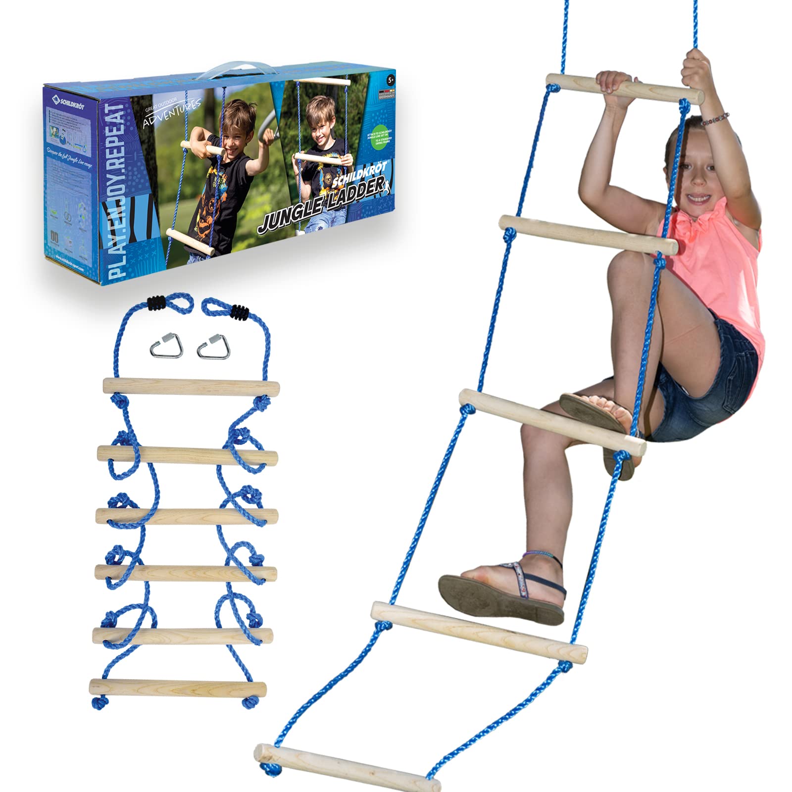 Schildkröt Jungle Ladder Strickleiter 2,5 m mit 6 Holzsprossen
