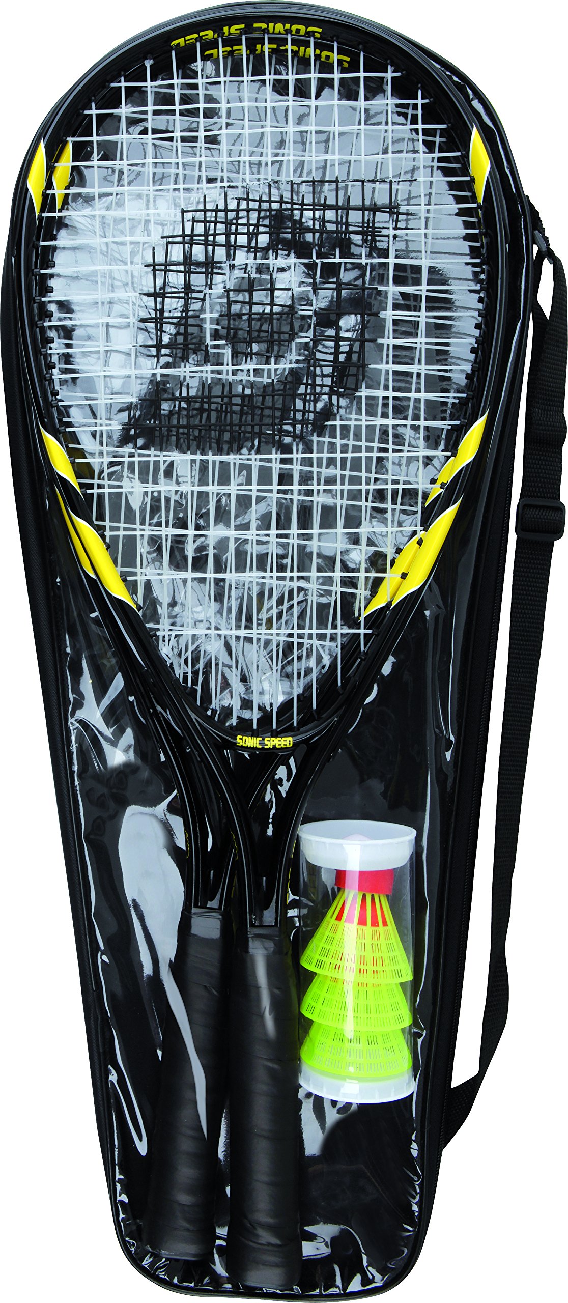 sunflex Sonic Speed Badmintonset Alu schwarz/gelb