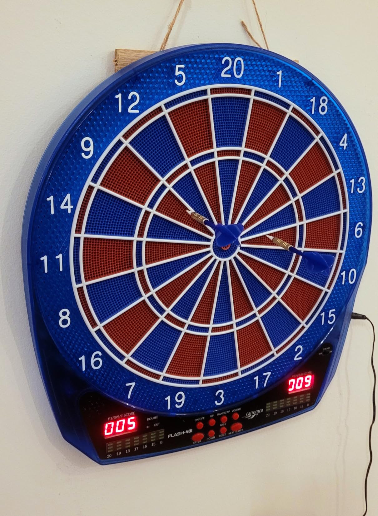 Carromco Flash-401 E-Dartboard LED 35 Spiele 1-8 Spieler