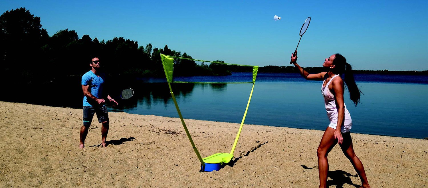 Schildkröt Compact Badminton-Set mit Netz 2 Schläger Koffer