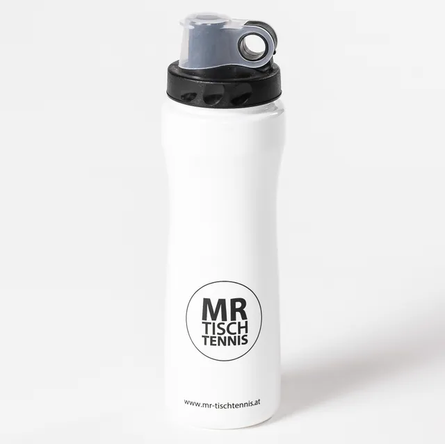 Mr. Tischtennis Trinkflasche weiß 700 ml Sportflasche