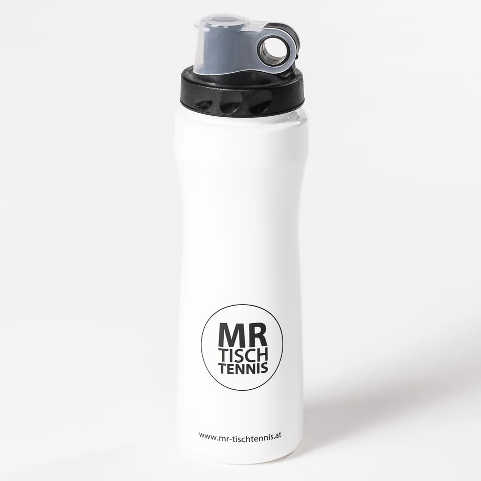 Mr. Tischtennis Trinkflasche weiß 700 ml Sportflasche