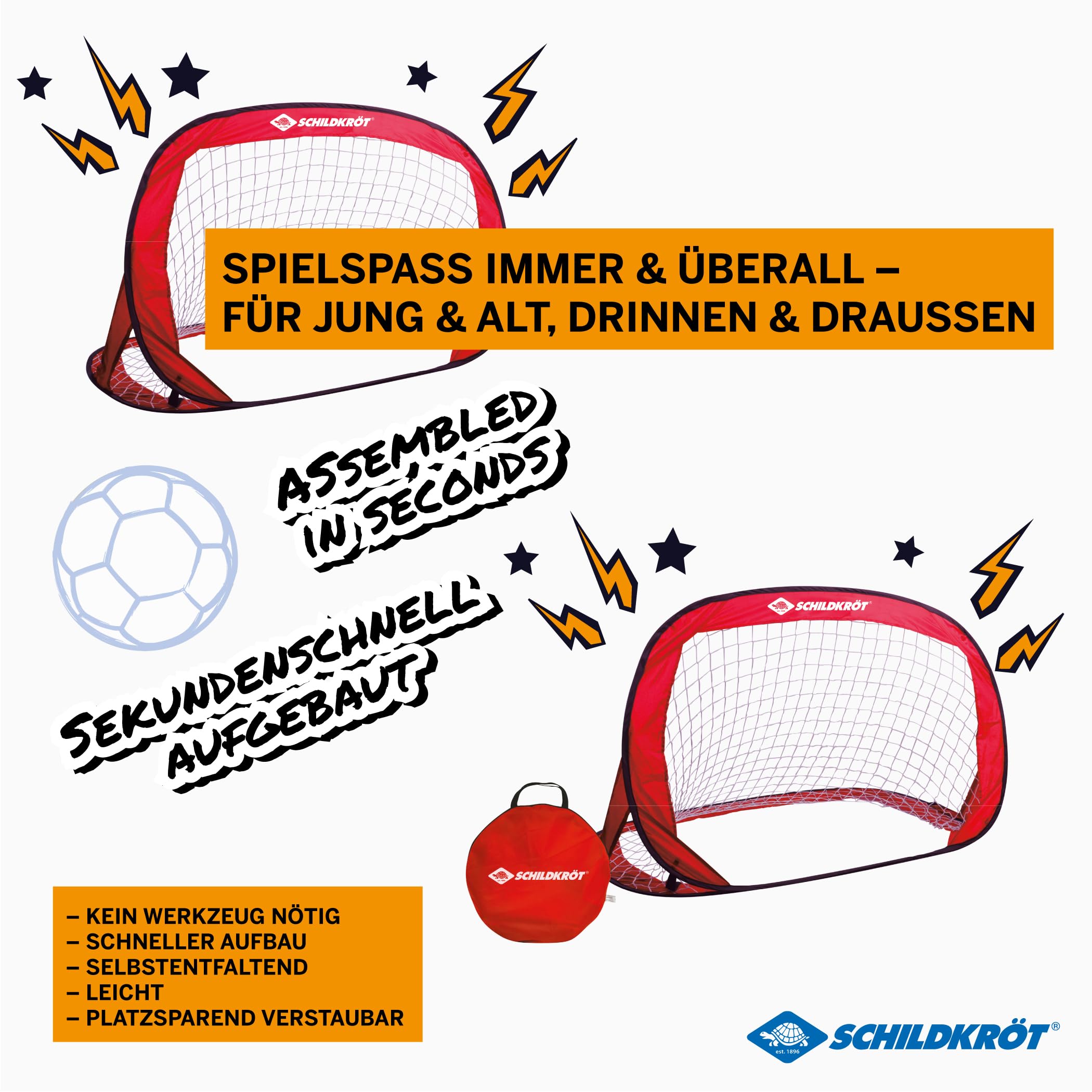 Schildkröt Outdoor Pop-Up Goals 2er Set 120x80x80 cm
