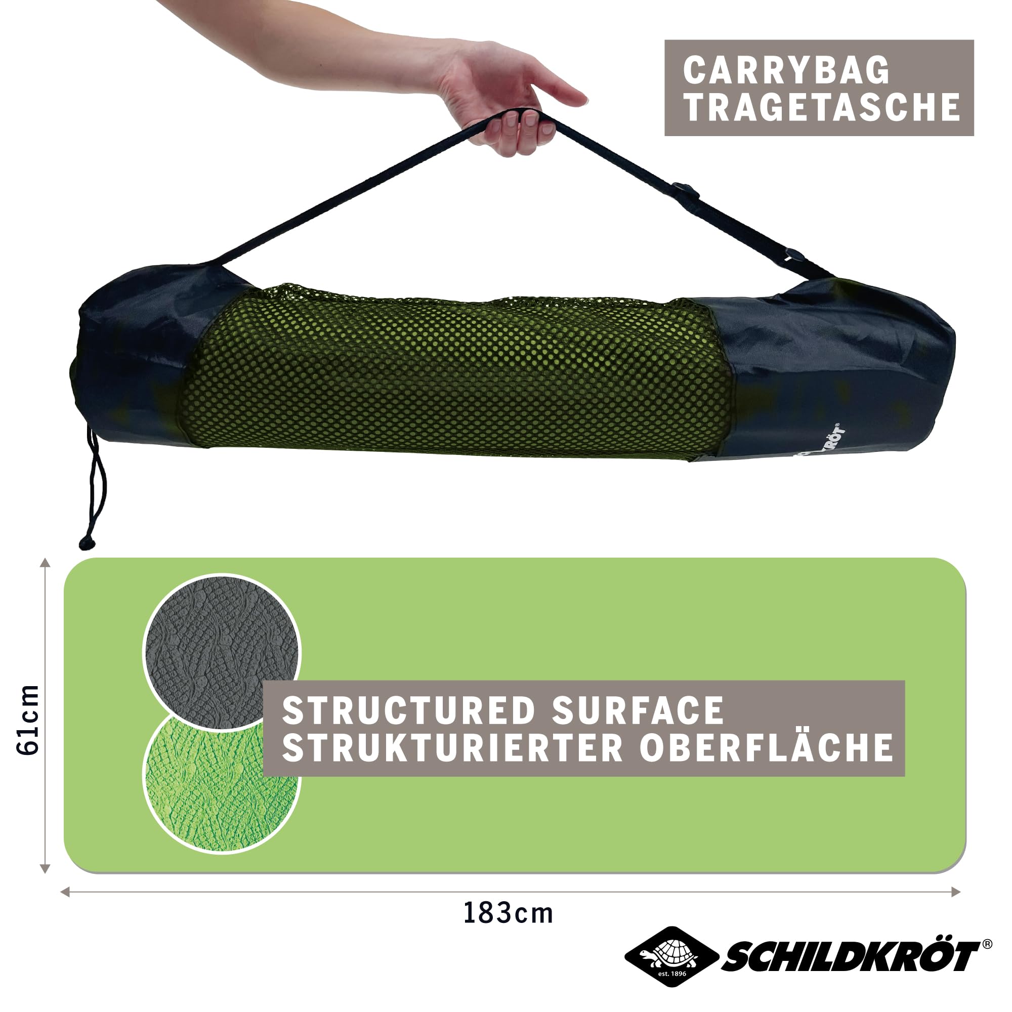 Schildkröt Outdoor Bicolor 960167 Yogamatte Lime-Anthrazit 4mm mit Tasche