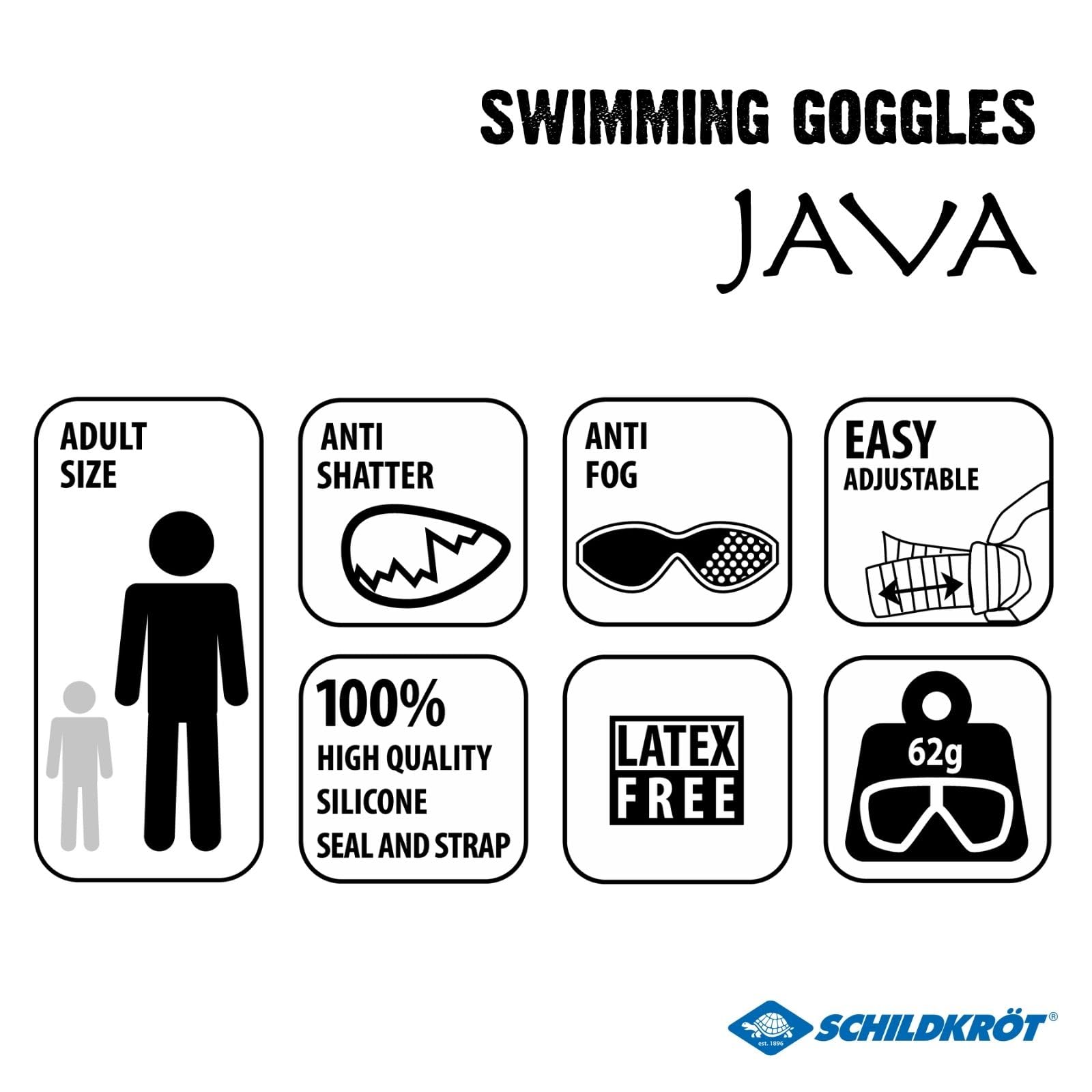 Schildkröt Outdoor Java Schwimmbrille transparent-schwarz Anti-Fog