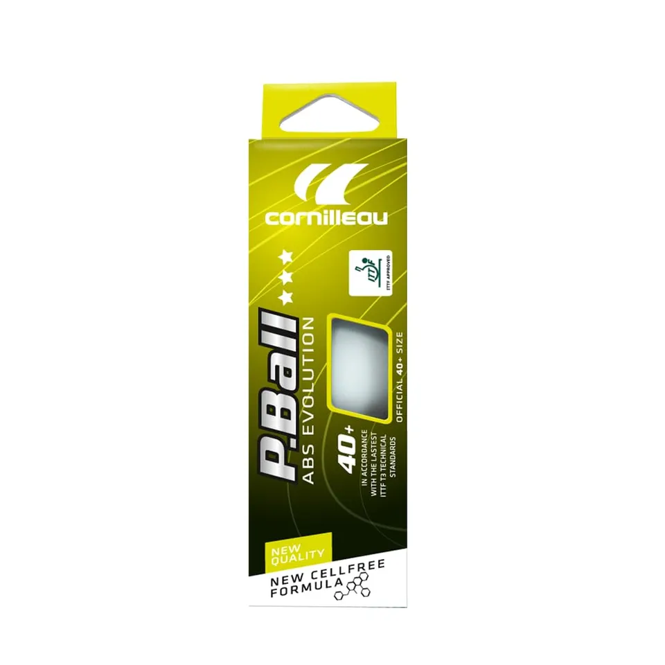 Cornilleau Bälle 3 Star Tischtennisbälle Weiß 3er 40mm