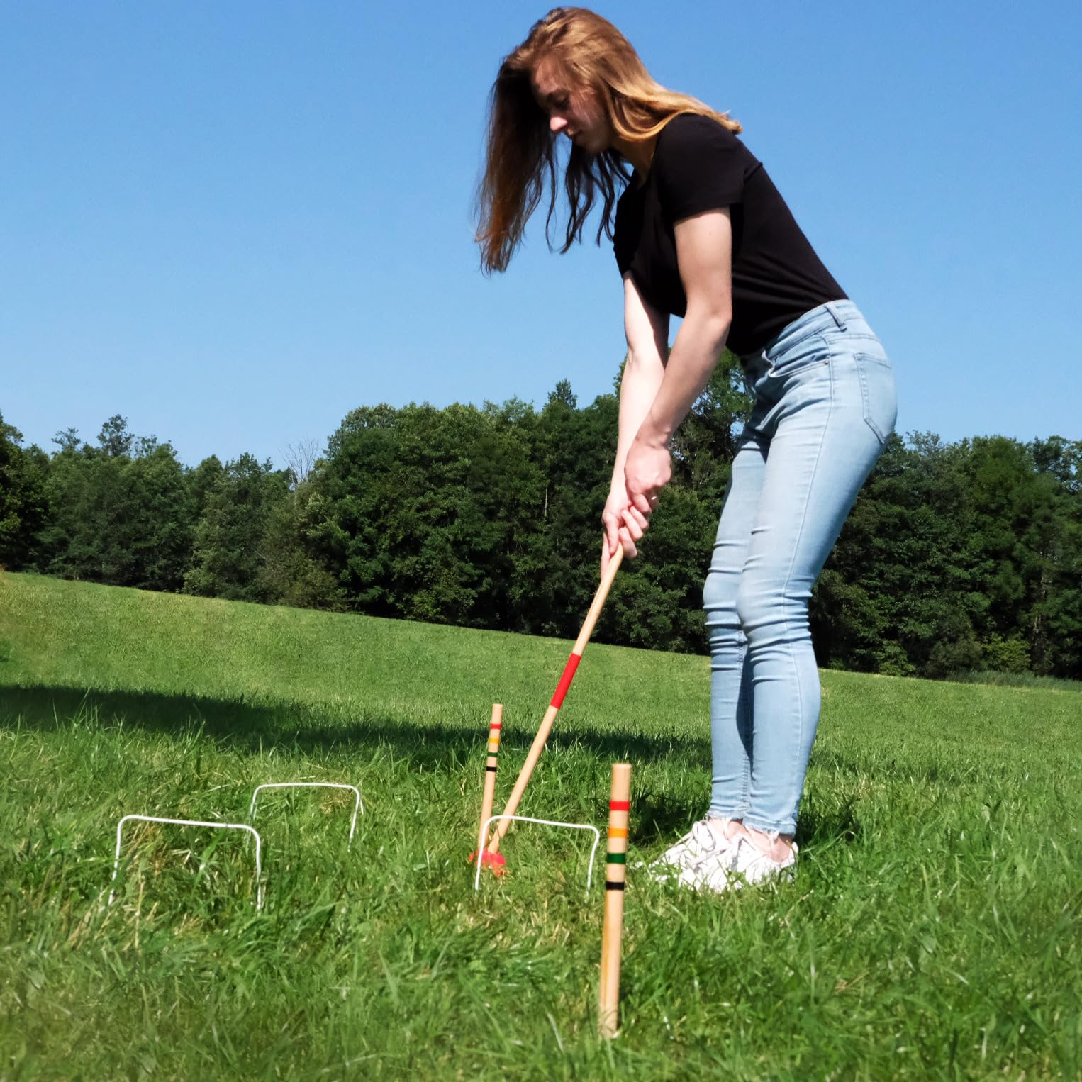 Carromco Basic-XM Krocket Set 4er Holz für 4 Spieler