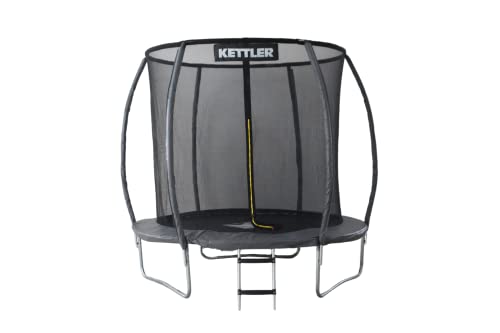 KETTLER Jump Trampolin 244 Outdoor grau mit Netz + Leiter