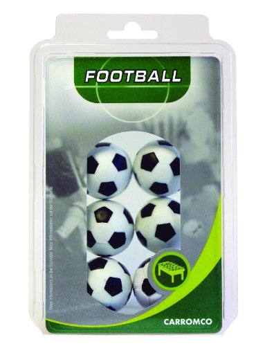 Carromco Kickerbälle 36 mm Ersatzball 6er schwarz-weiß