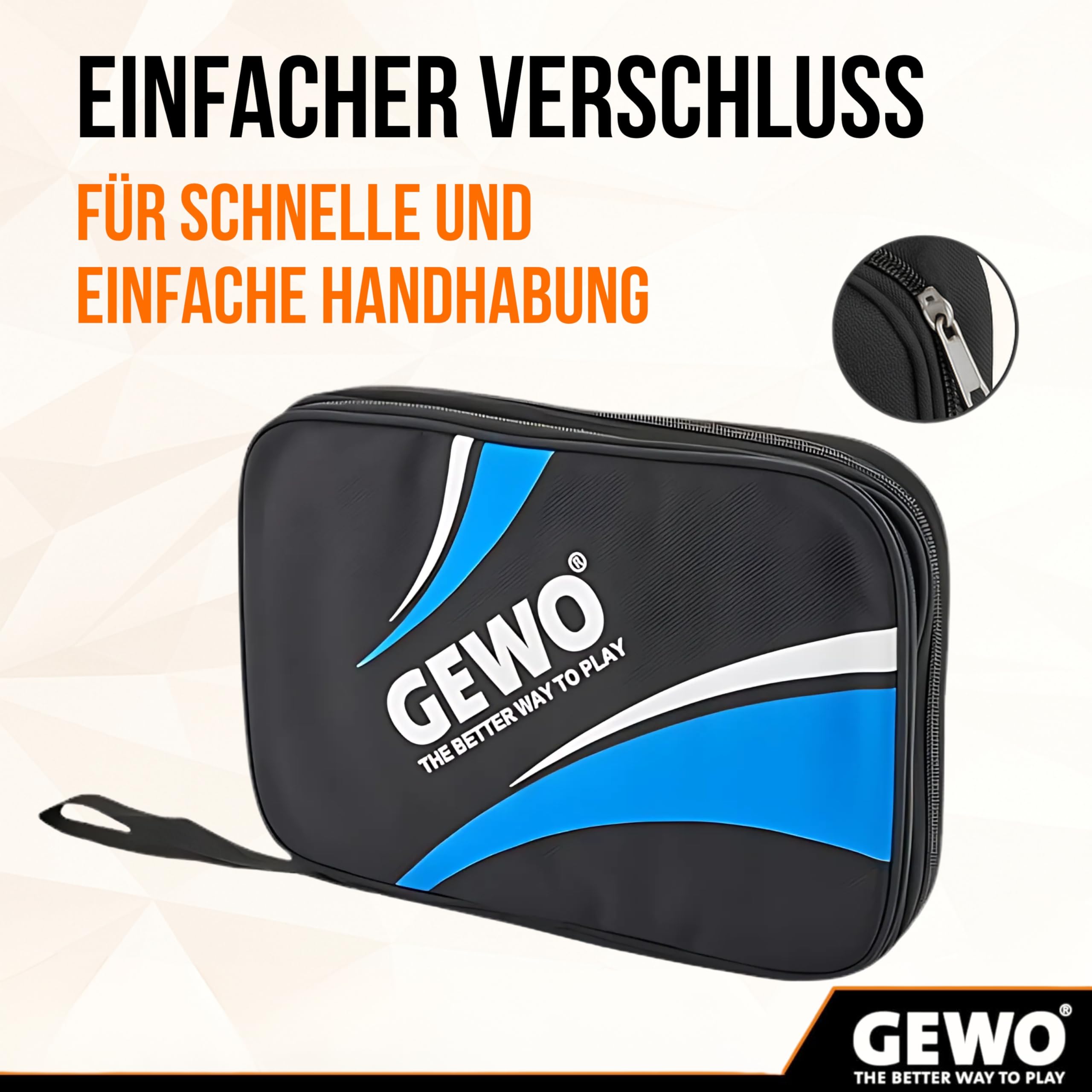 GEWO Master Doppelhülle Nylon Schlägerhülle schwarz blau