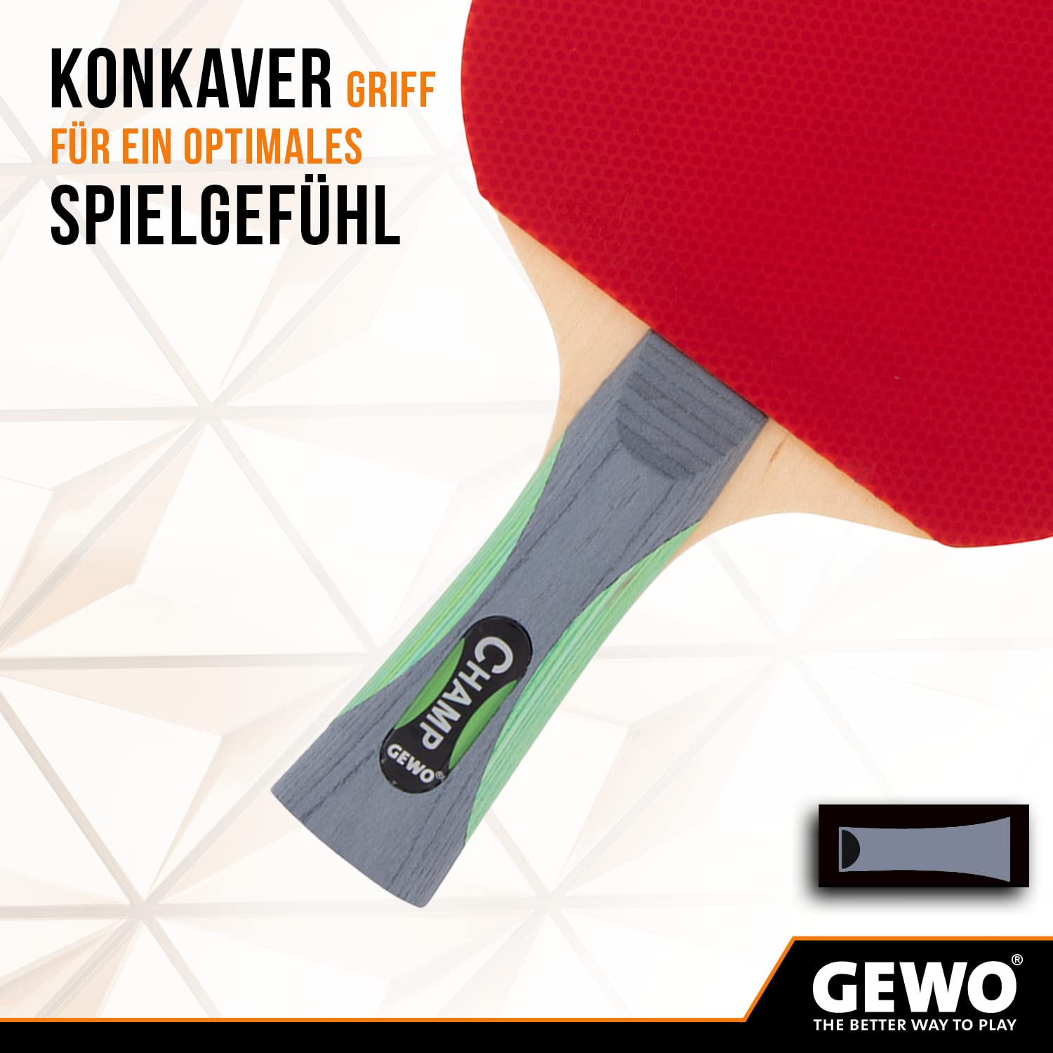 GEWO Champ Thunderball Tischtennisschläger 1,8mm Kontrolle