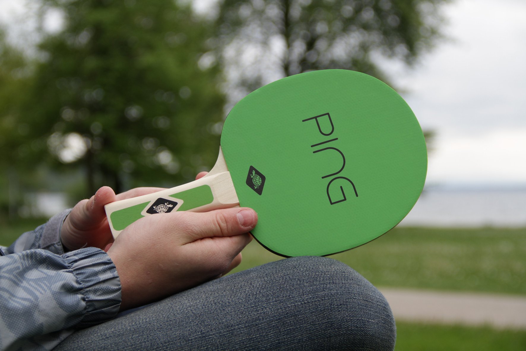 Schildkröt Ping Pong Tischtennisset 2 Schläger 3 Bälle Grün-Gelb