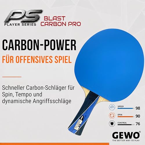 GEWO Player PS Blast Carbon Pro Tischtennisschläger Offensiv