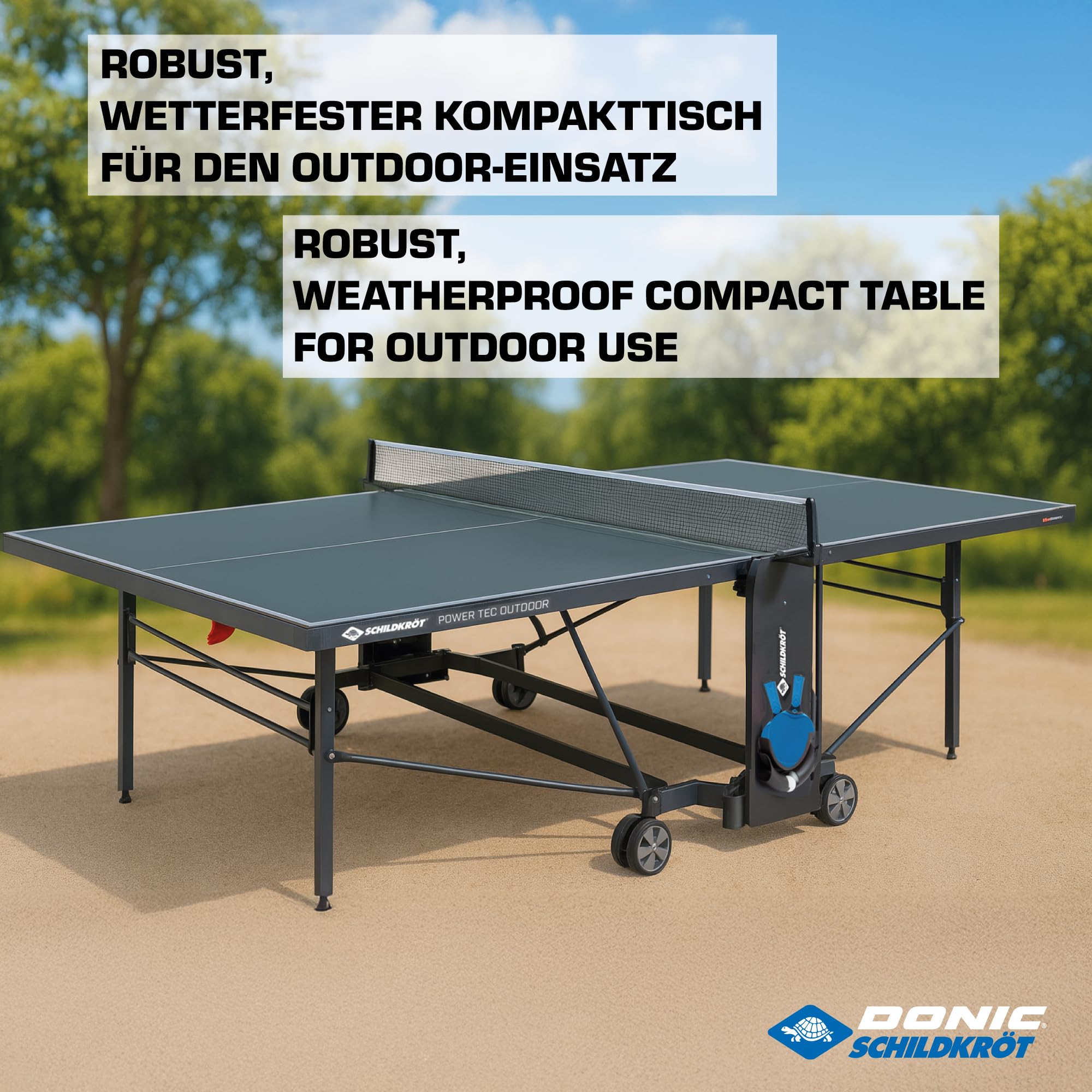 Schildkröt Powertec Outdoor Tischtennisplatte schwarz wetterfest