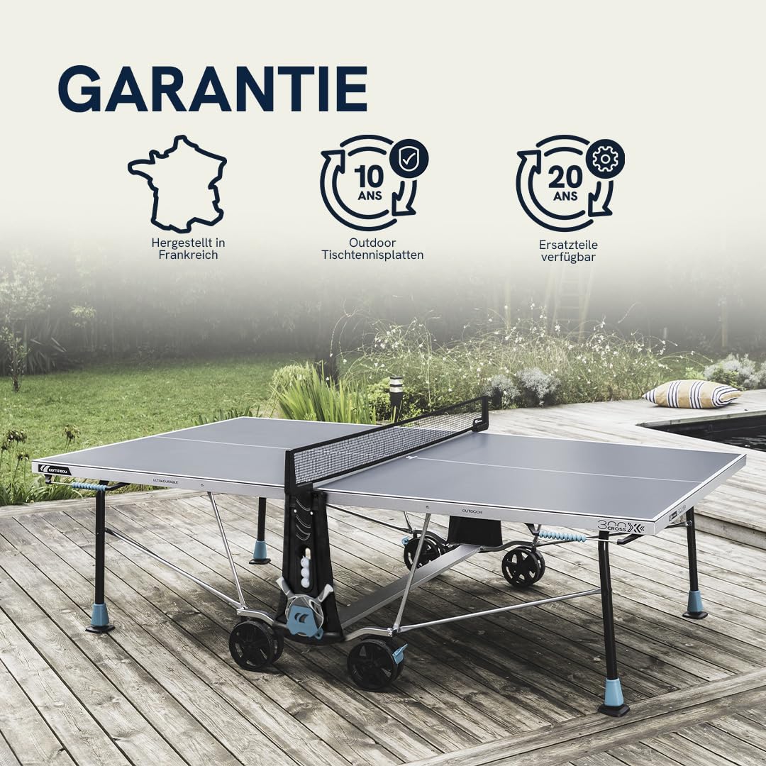 Cornilleau 300X Tischtennisplatte grau Outdoor klappbar 5 mm