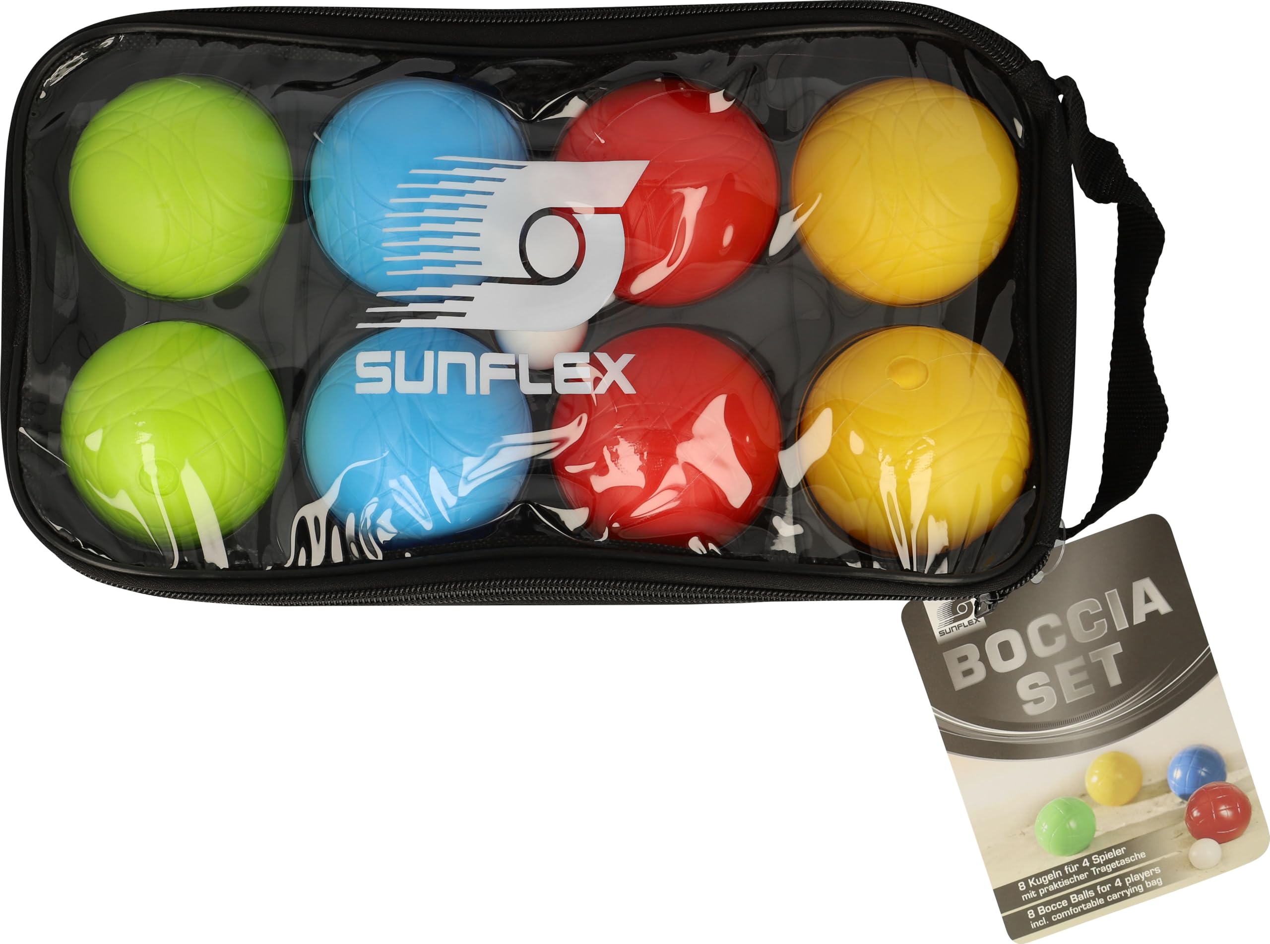 Sunflex Color Comp Boccia Set 8+1 mit Tasche 9 cm