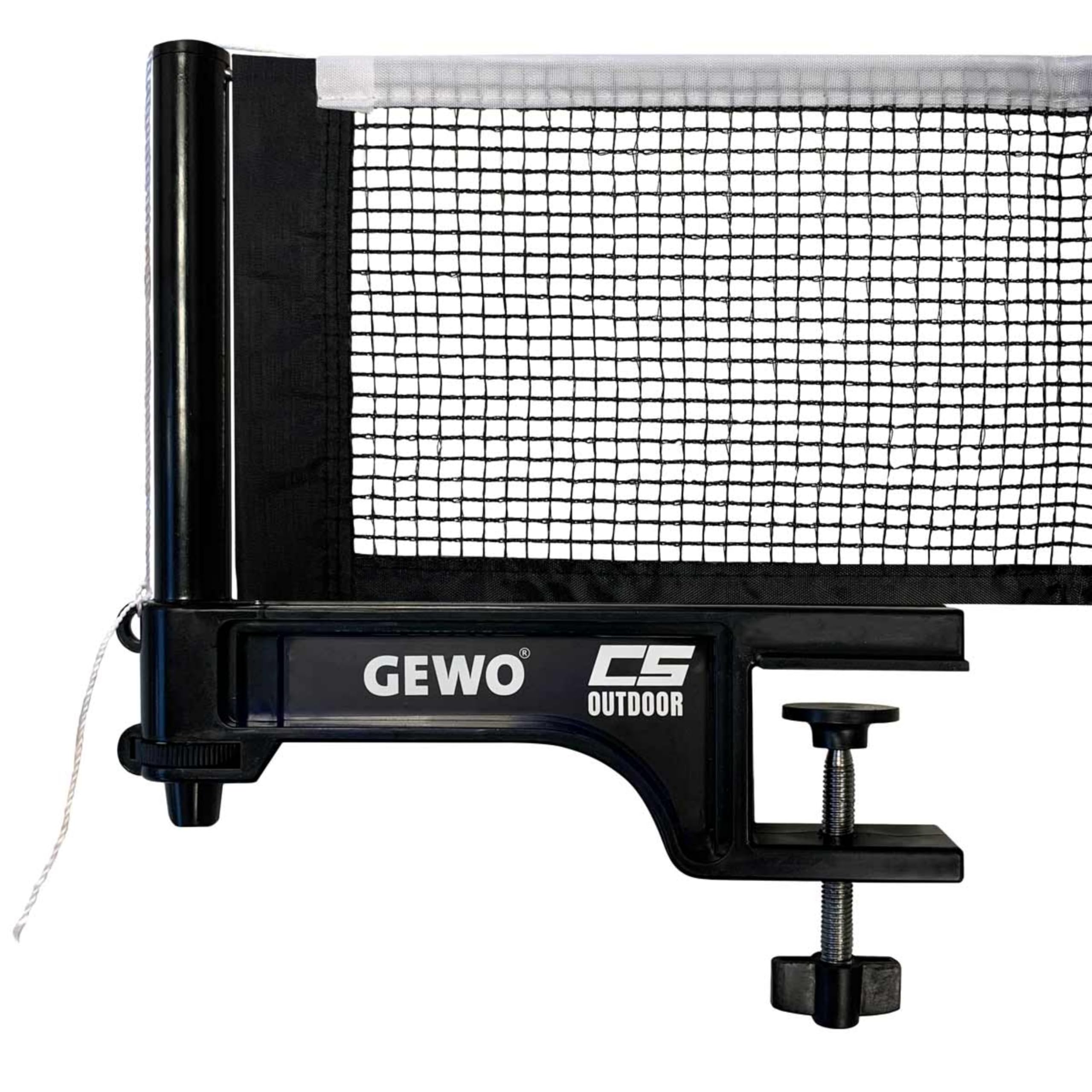 GEWO CS Outdoor Tischtennisnetz Schwarz Wetterfest Halter