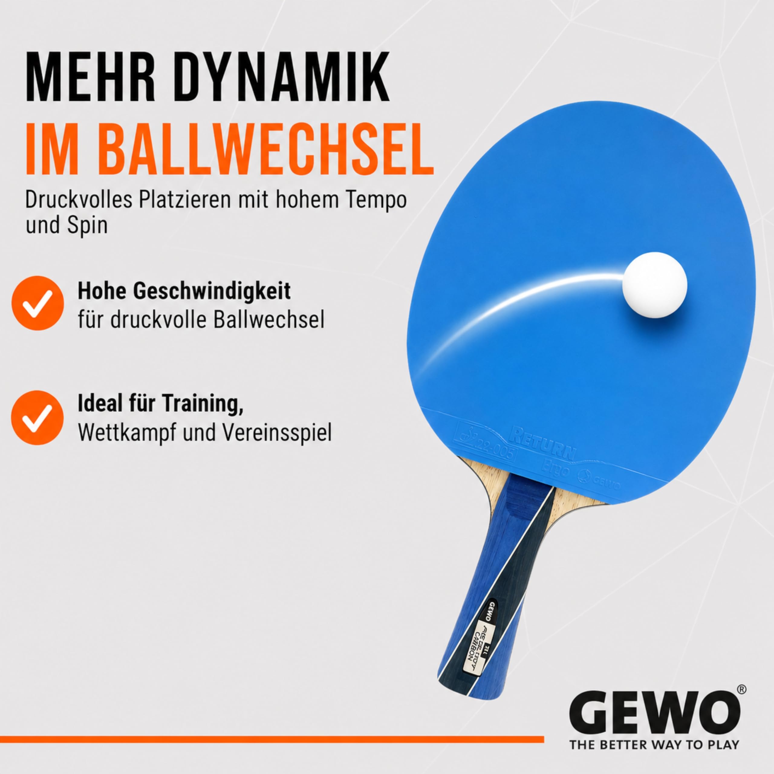 GEWO Player PS Blast Carbon Tischtennisschläger offensiv konkav