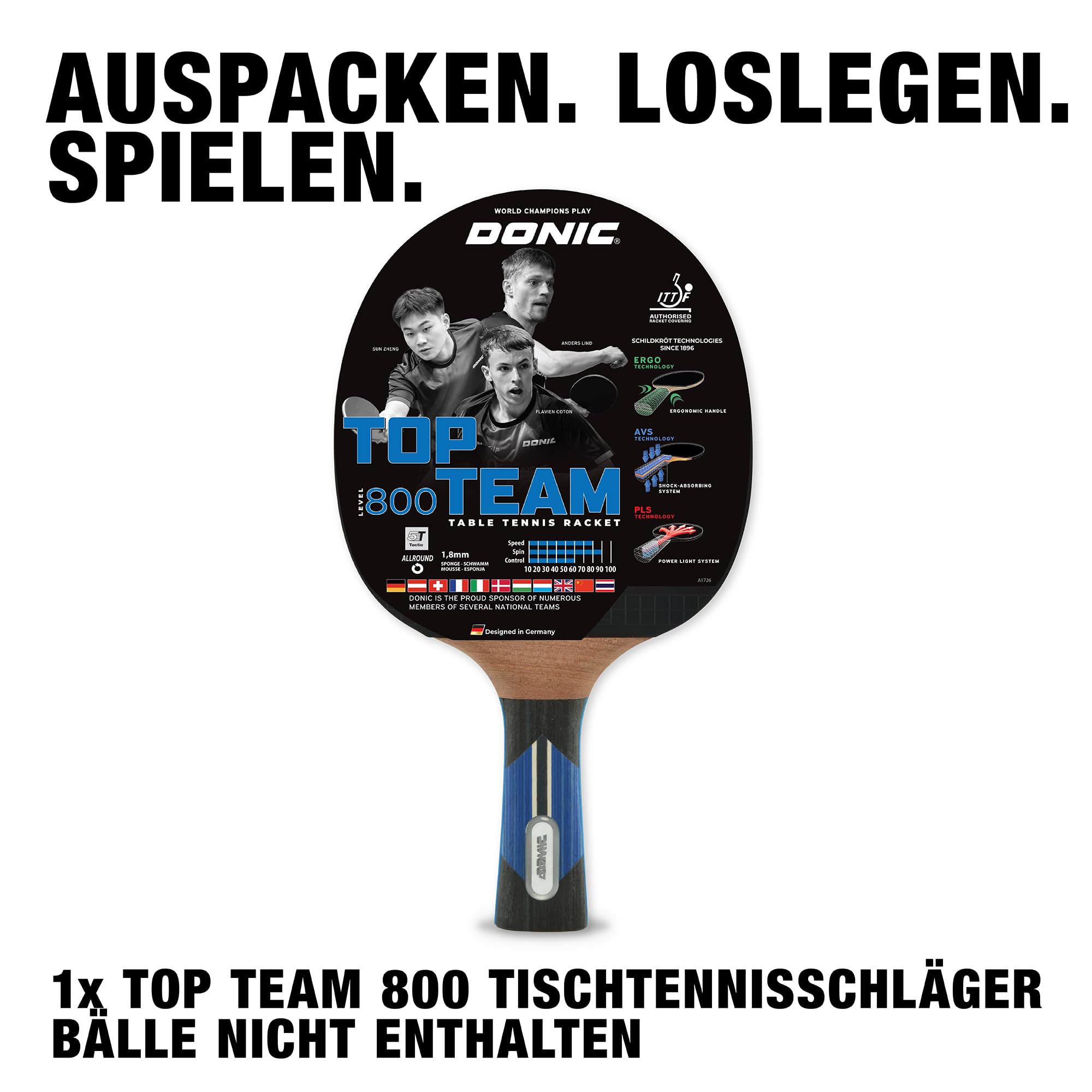 Schildkröt Top Team 800 Tischtennisschläger 1,8mm Allround