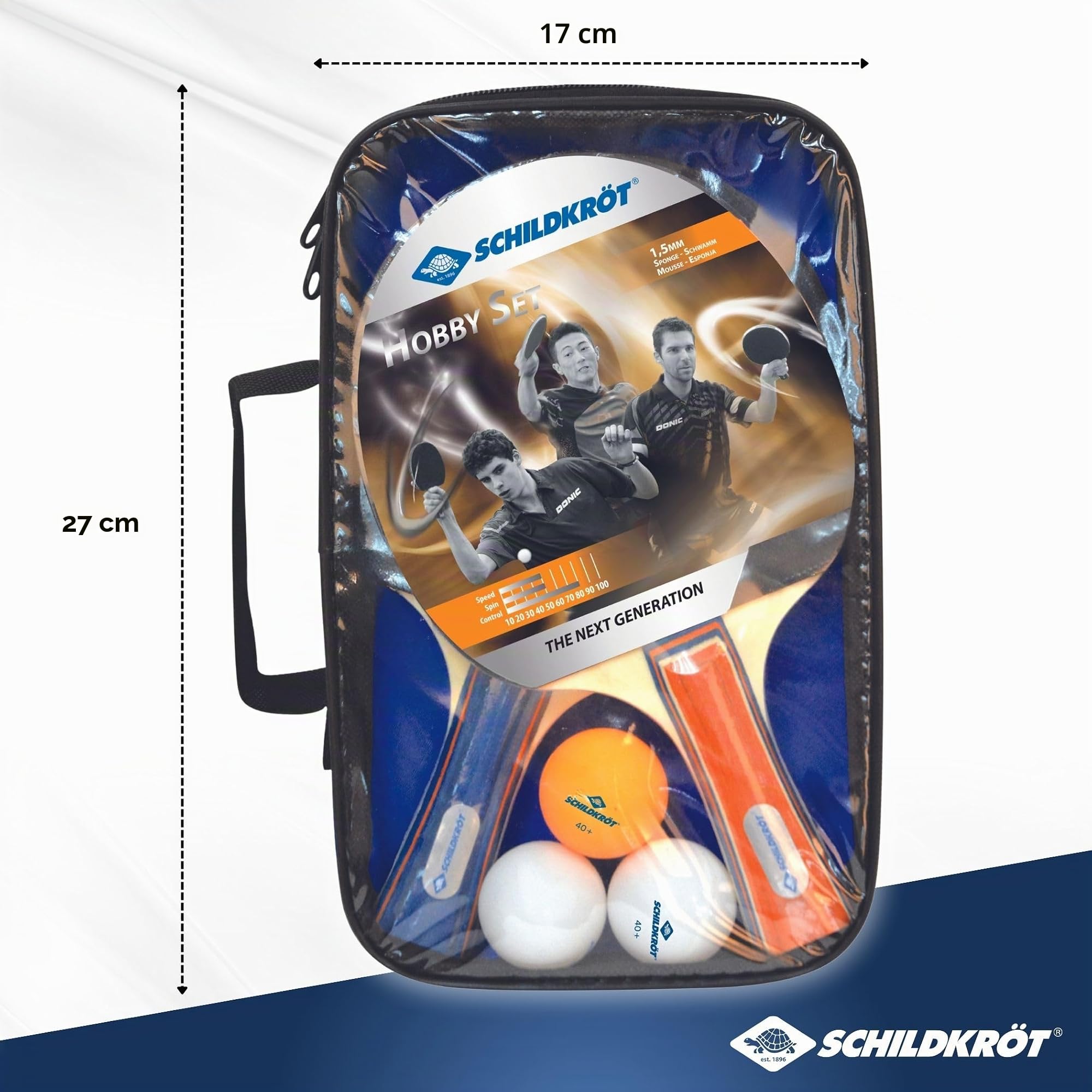 Donic-Schildkröt Hobby Tischtennis-Set 2 Schläger + 3 Bälle