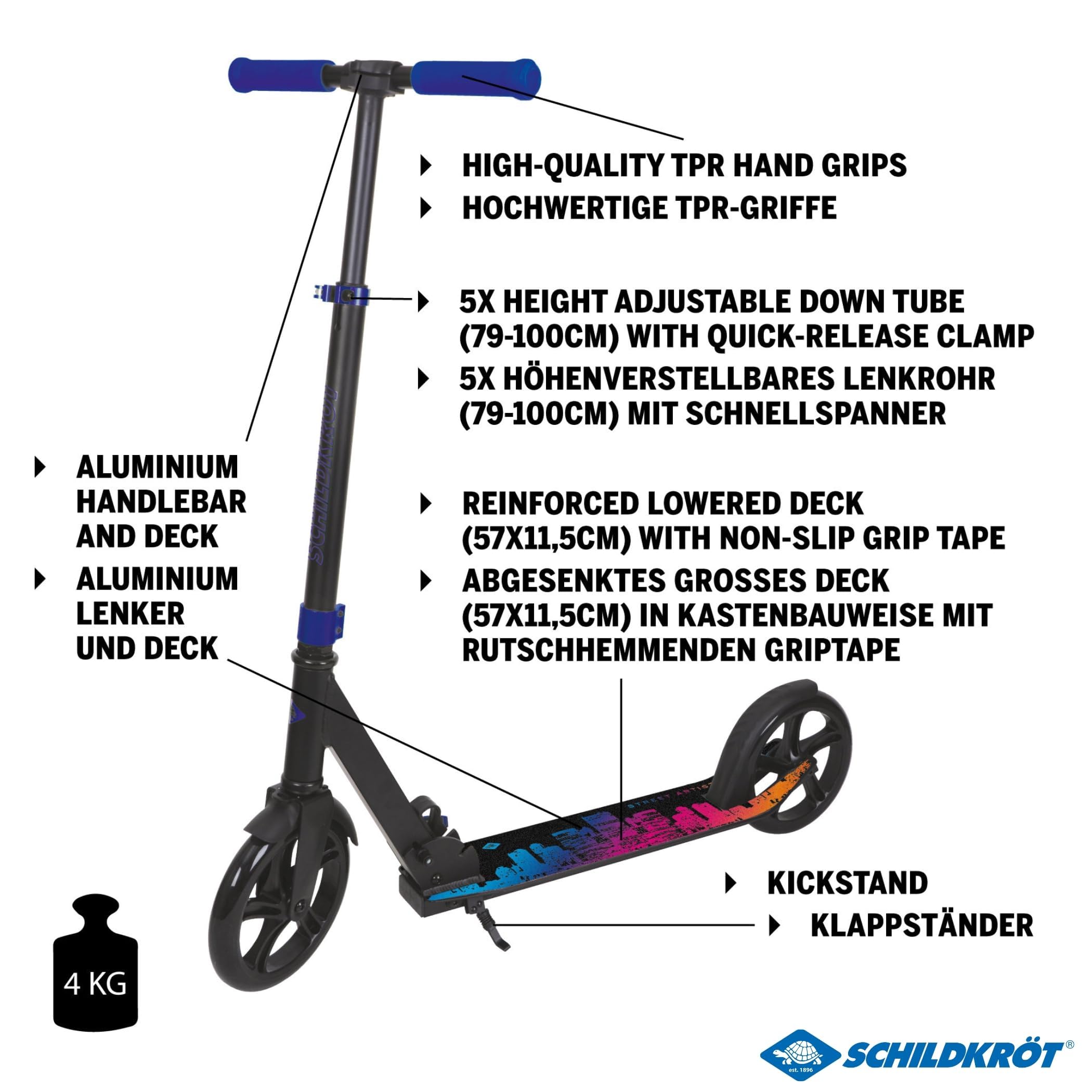 Schildkröt Street Artist 2.0 City Scooter 200mm blau
