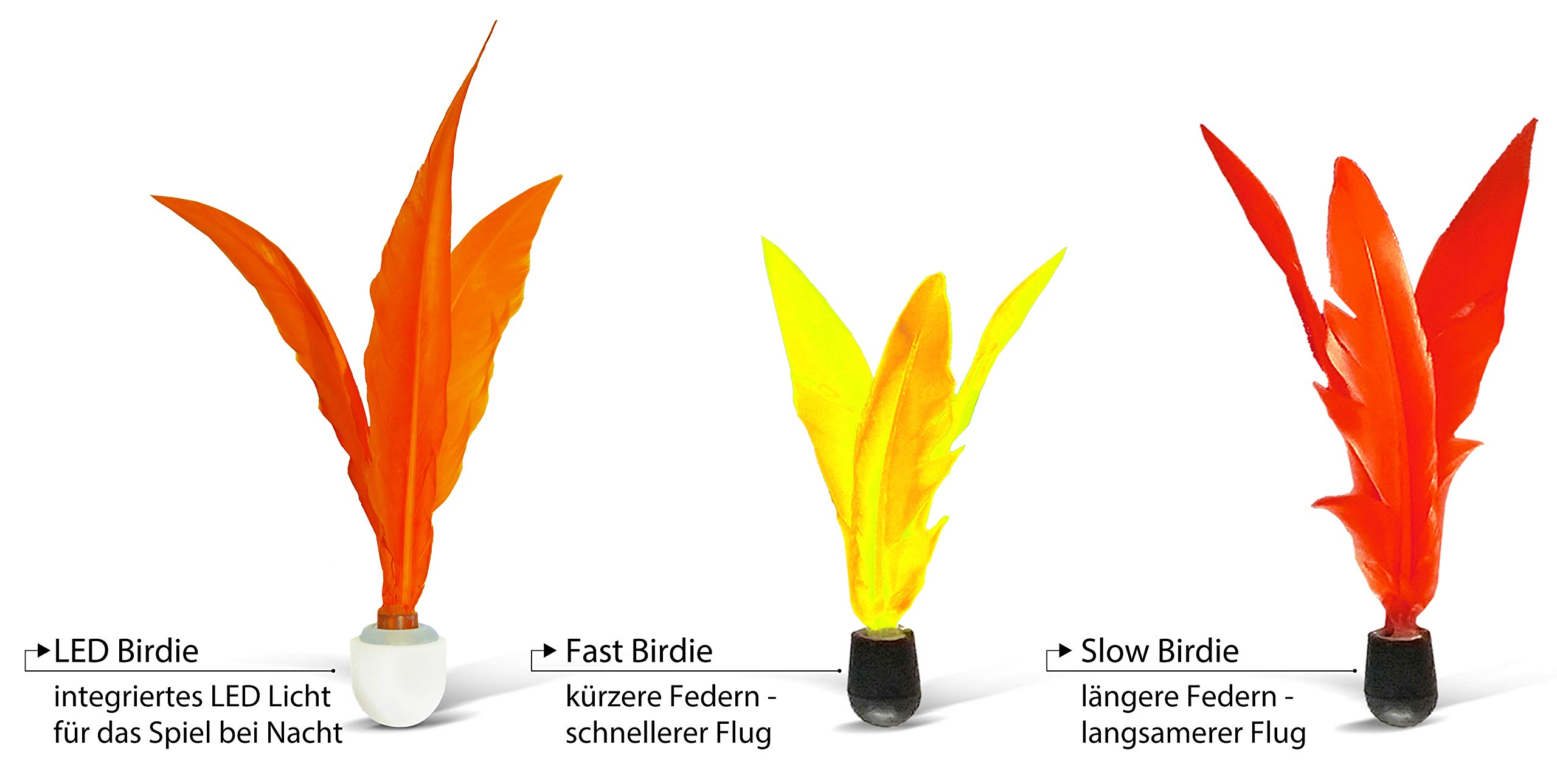 Schildkröt Jazzminton Birdies Ersatzbälle 3er mit LED