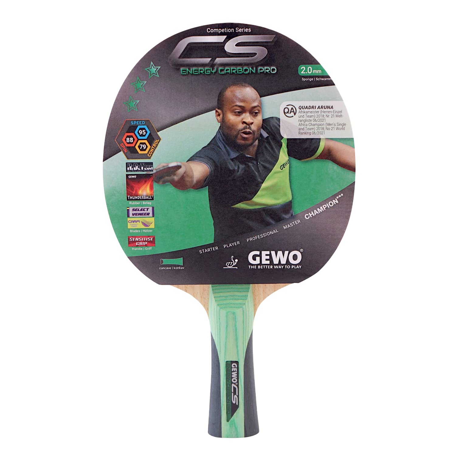 GEWO CS Energy Carbon Pro Schläger konkav 2,0 mm Carbon