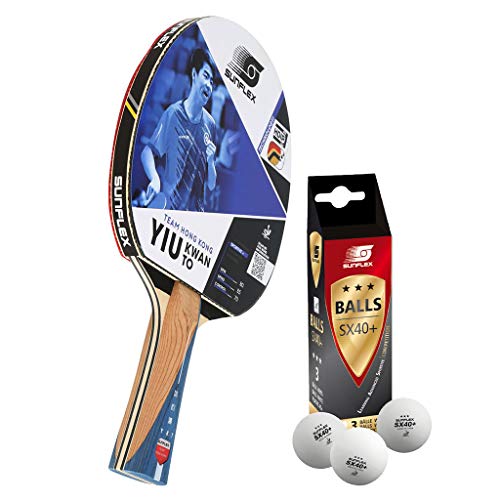 Sunflex Yiu Kwan To Tischtennisschläger 3 Bälle 2,1 mm