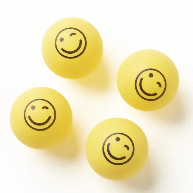Mr. Tischtennis Happy Tischtennisbälle 4er Set gelb Smiley